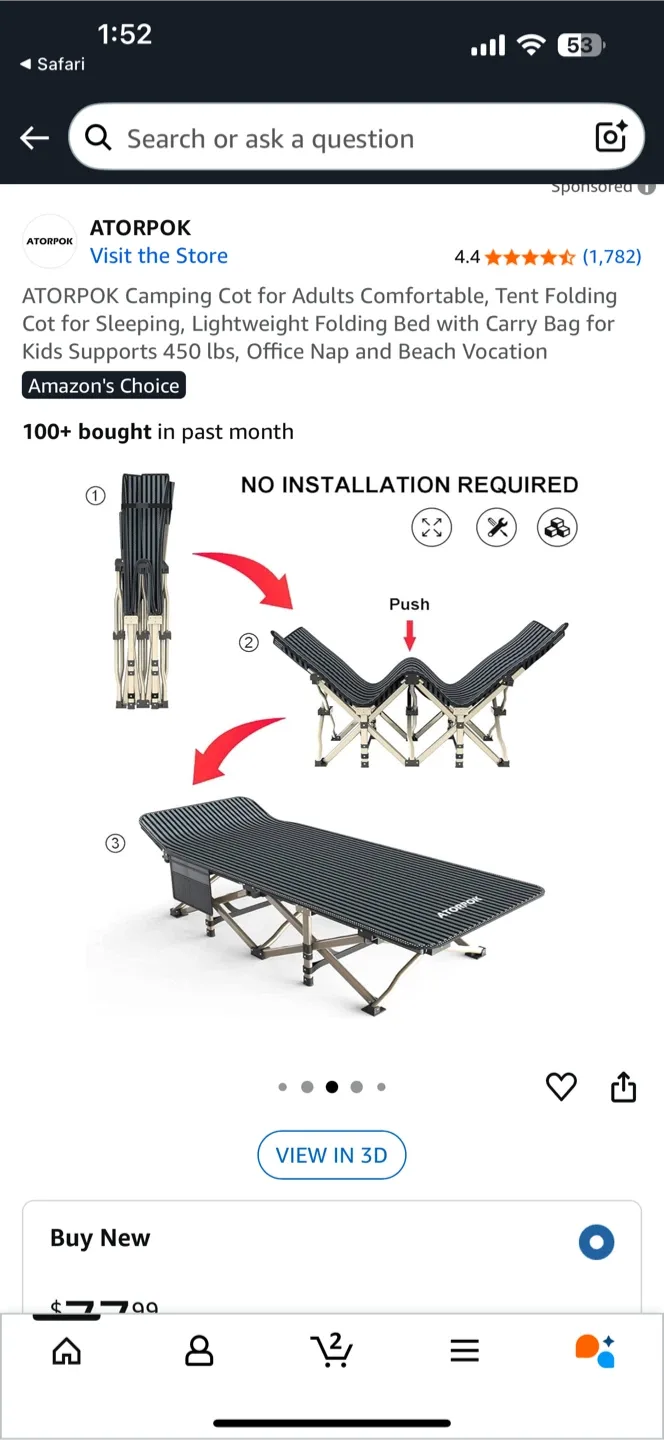 ATORPOK Camping Cot for Adults image indicator(4)