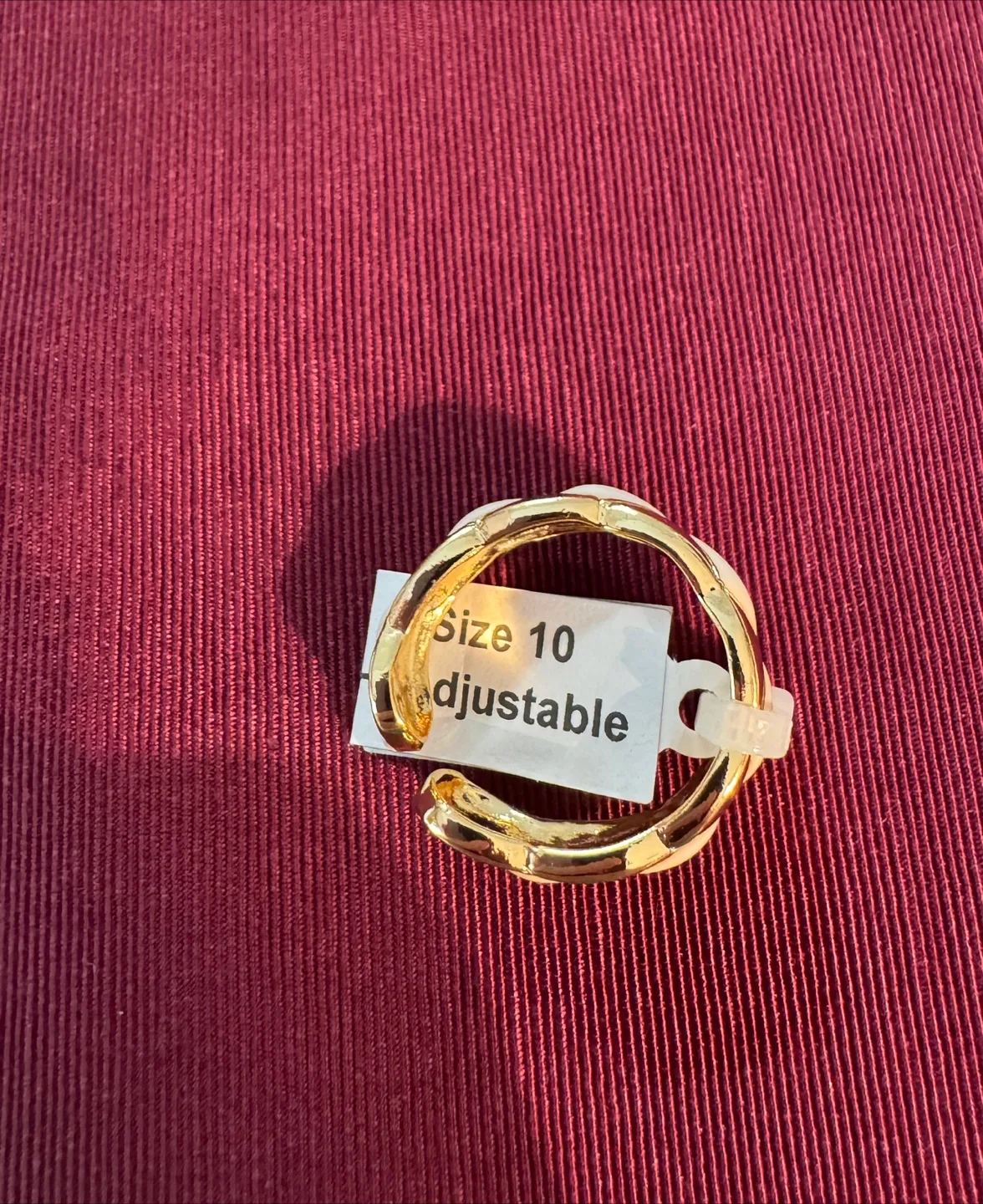 Cushion Quilted Cut Channel 14K Gold Dipped, Adjustable Ring image indicator(7)