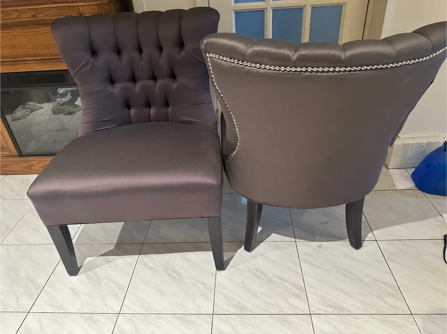 $100 for both - Upholstered Dining Chair - Dark Grey thumbnail