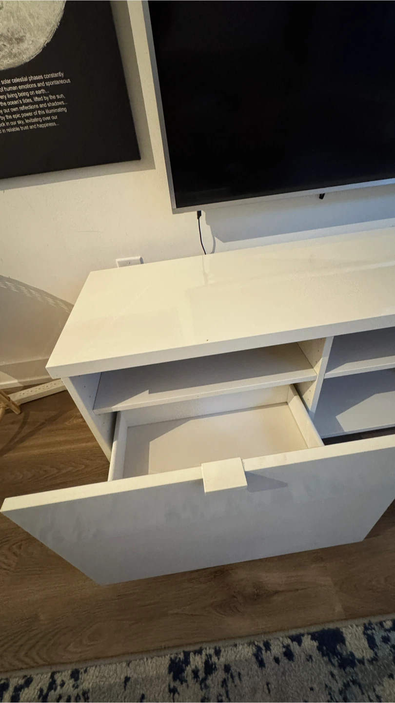 IKEA White TV Stand with Storage - photo 4