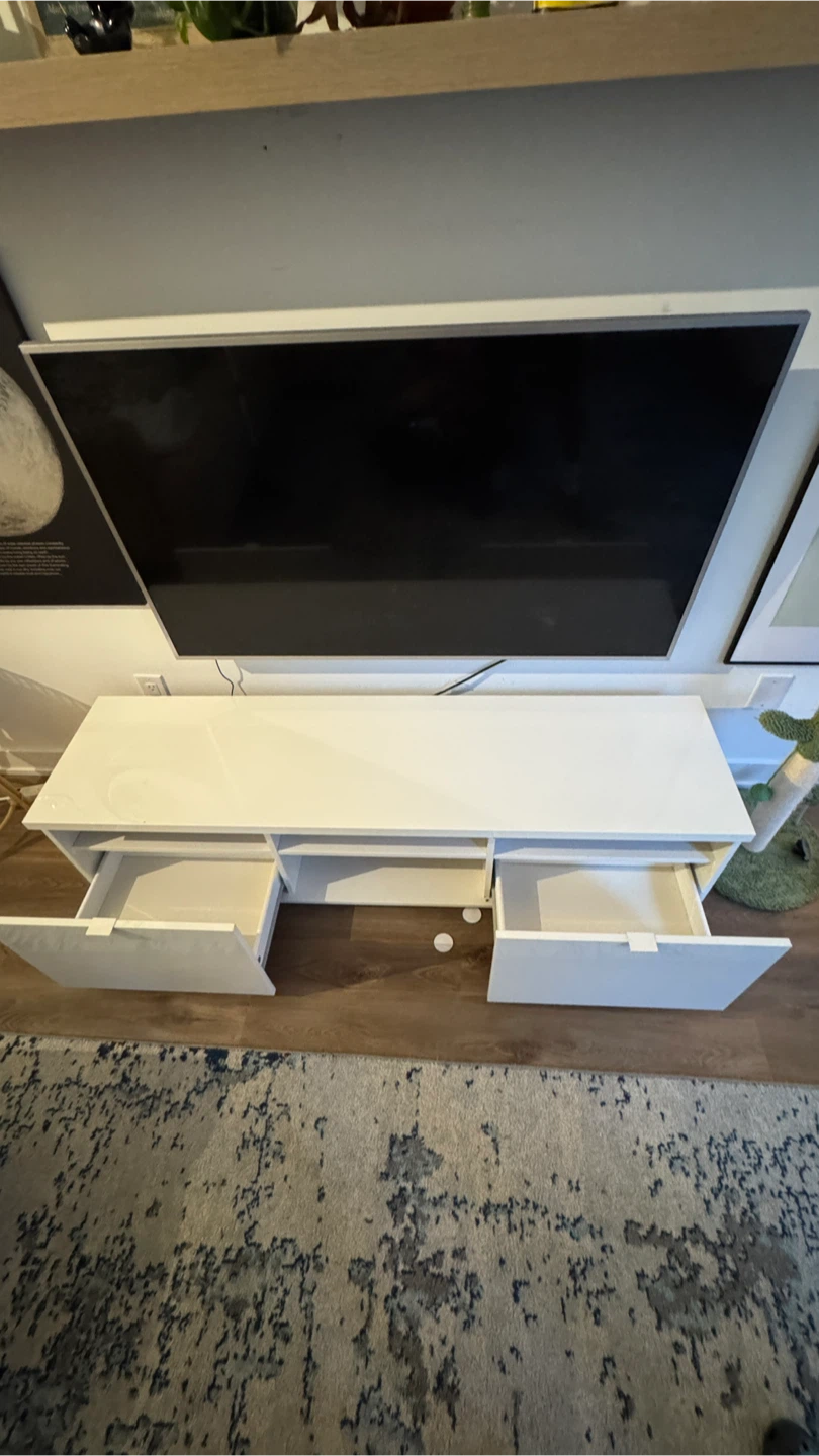 IKEA White TV Stand with Storage - photo 5