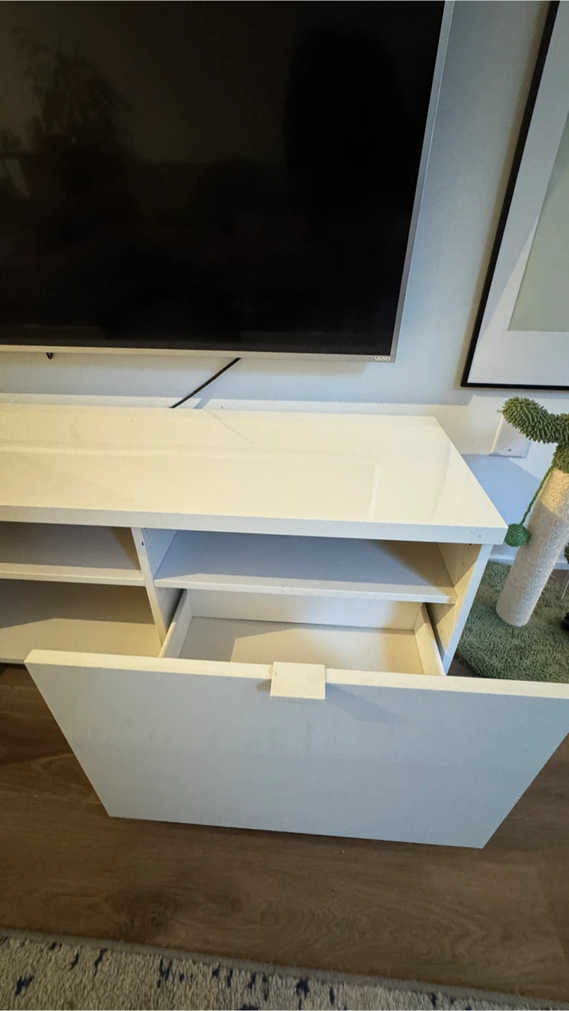 IKEA White TV Stand with Storage - photo 3