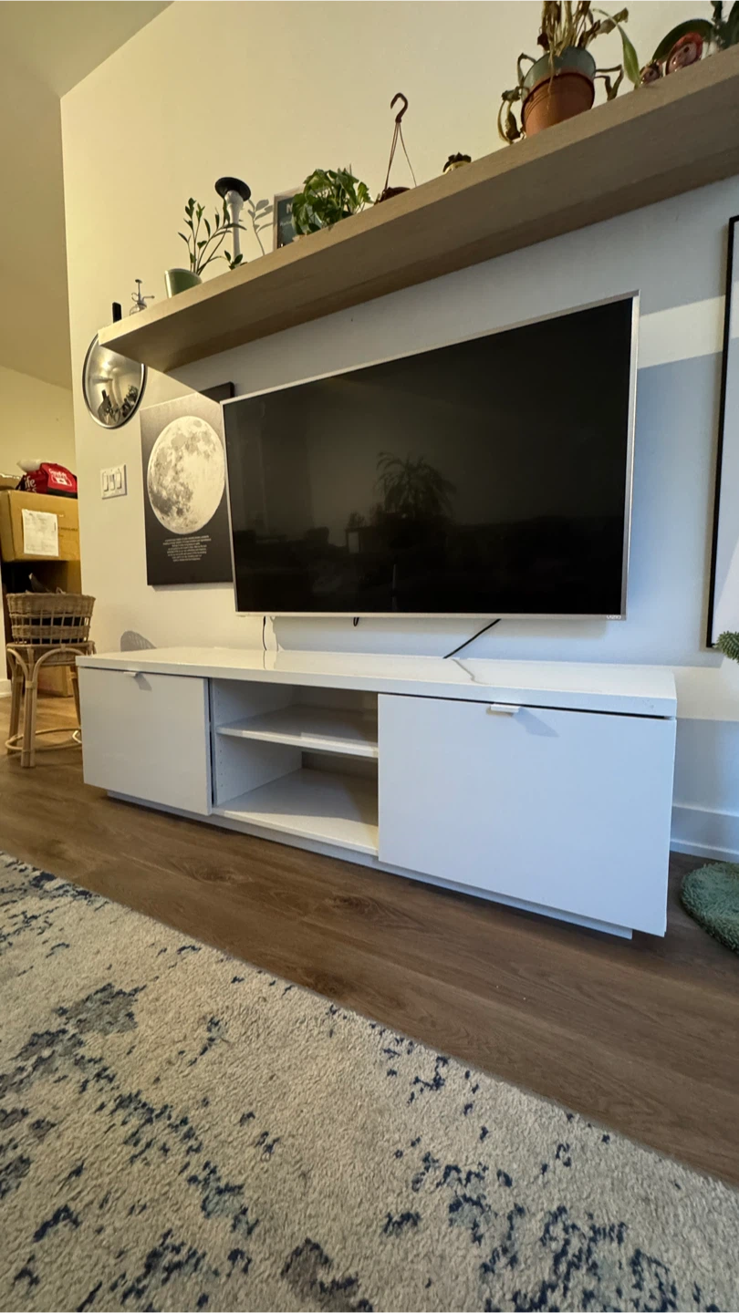 IKEA White TV Stand with Storage - photo 2