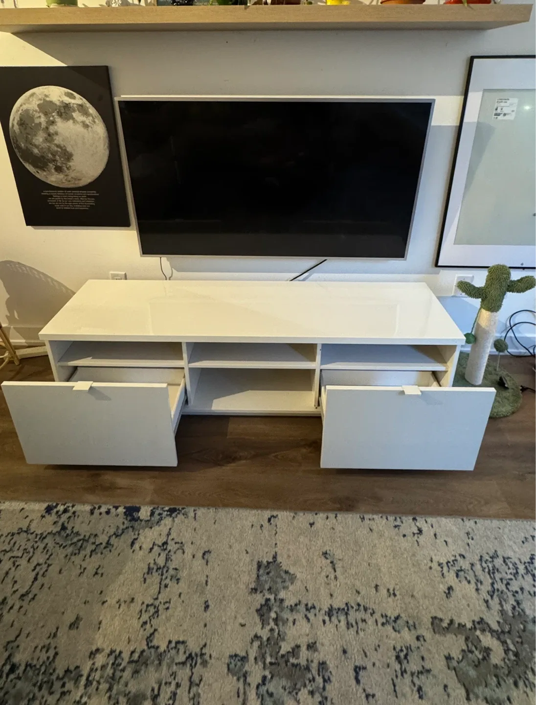IKEA White TV Stand with Storage