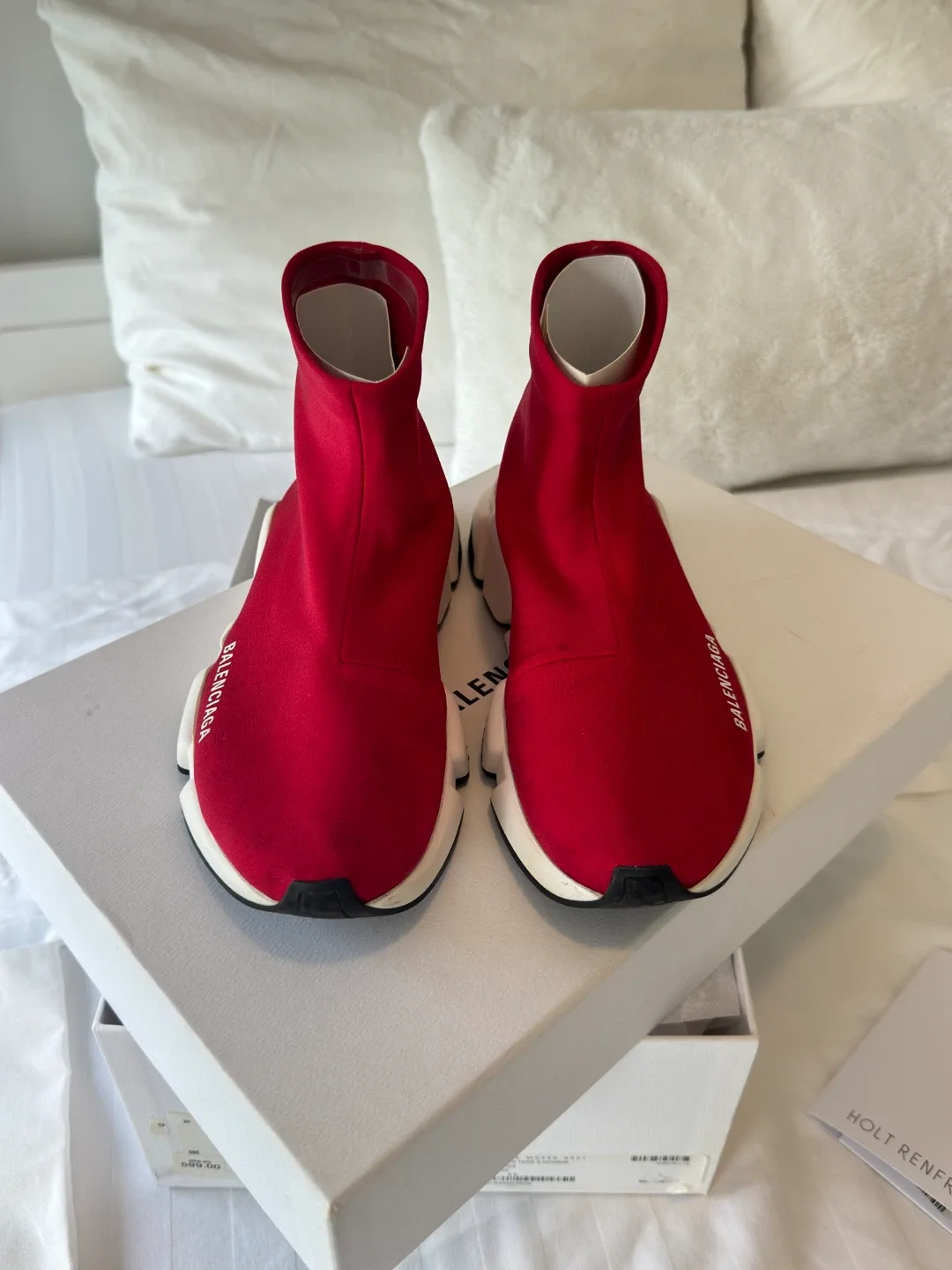 Balenciaga Speed Hi-Top Neoprene Sneakers - Red
