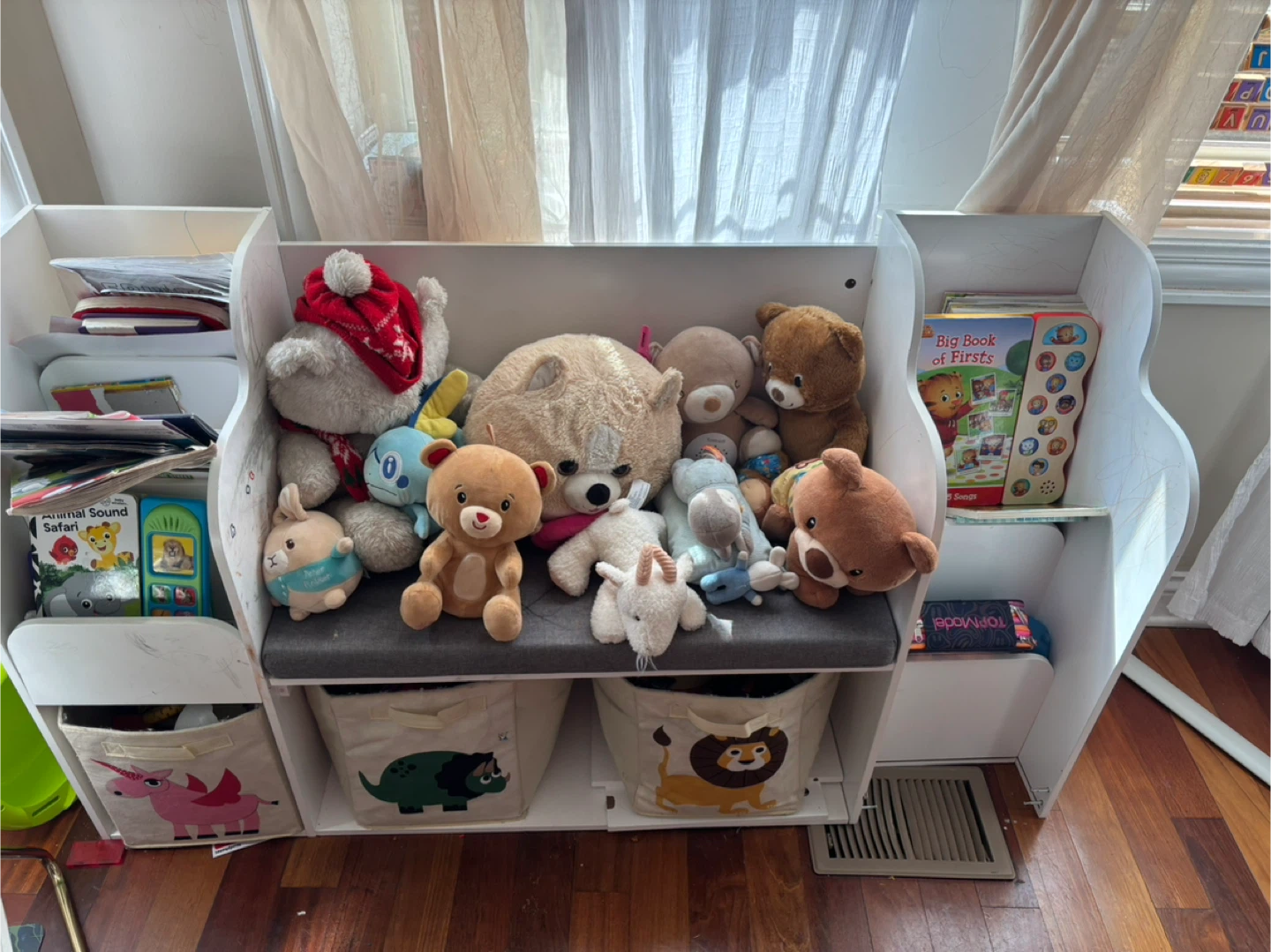 Kids White Bookcase with Bench & Storage - photo 3