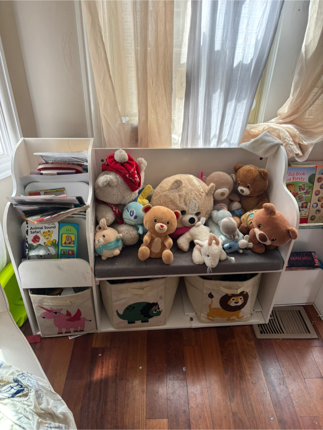 Kids White Bookcase with Bench & Storage - photo 2