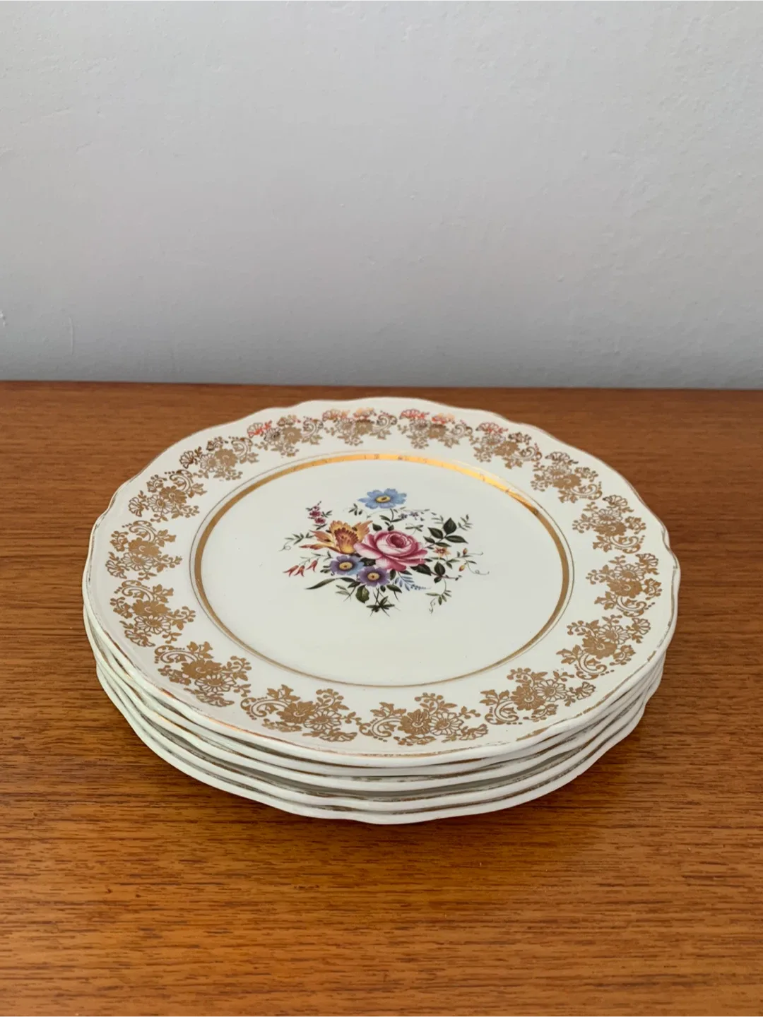 Set of 5 Dinner Plates - Alfred Meakin Golden Posy thumbnail