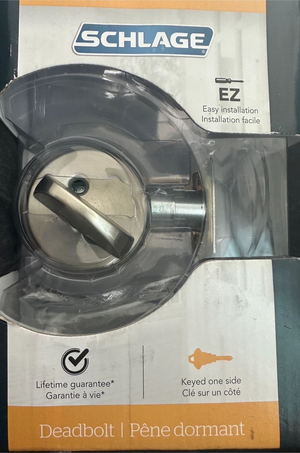 Schlage Satin Nickel Single Cylinder Deadbolt - New in Box! - photo 3