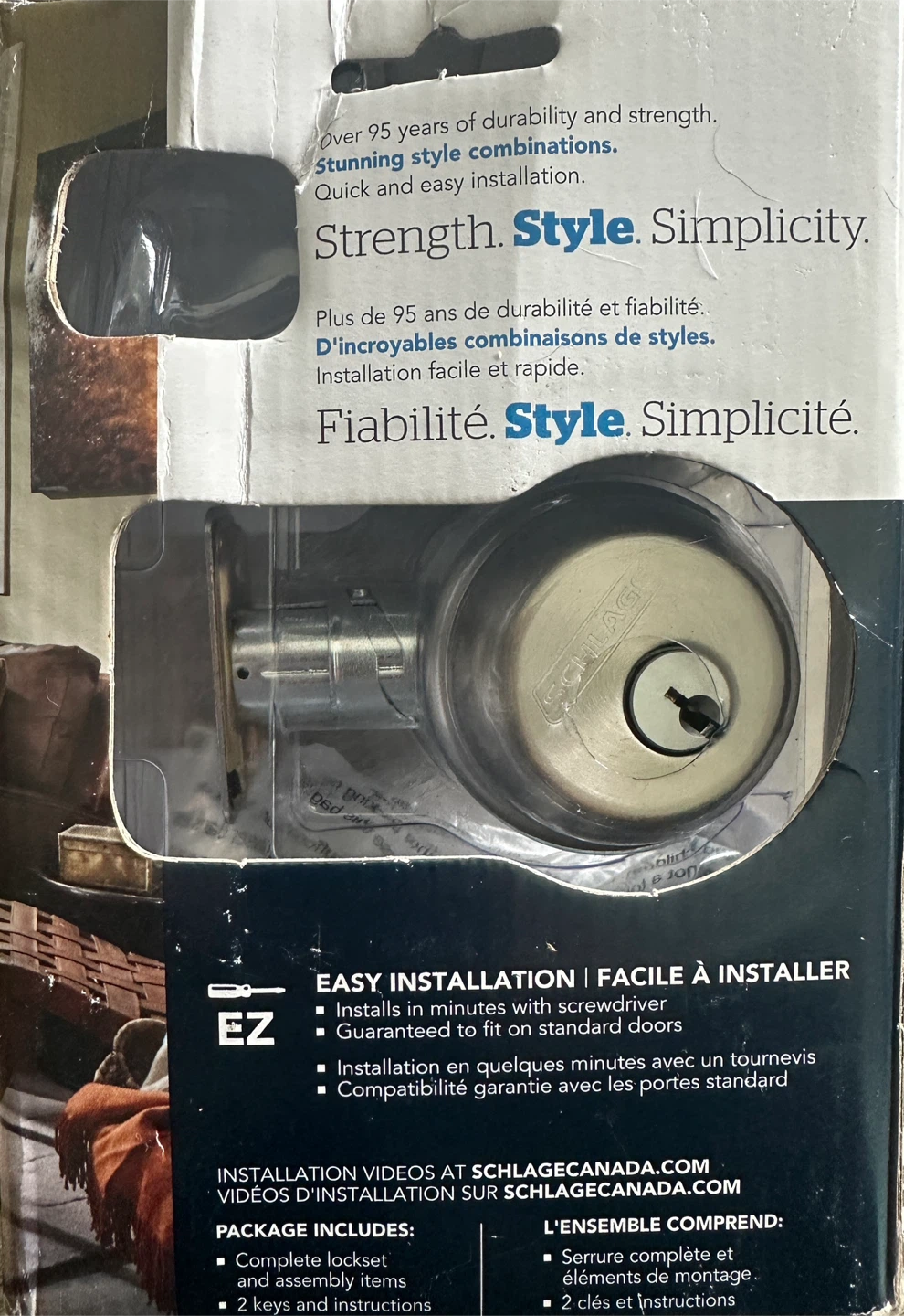 Schlage Satin Nickel Single Cylinder Deadbolt - New in Box! - photo 2