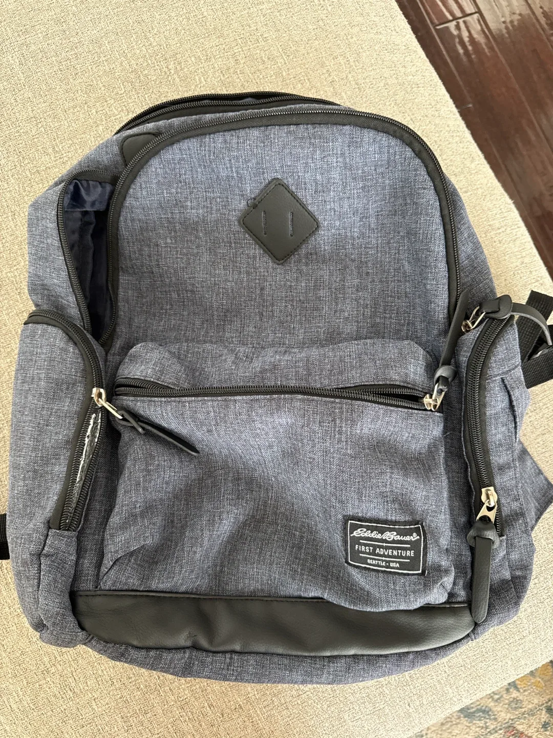 Eddie Bauer First Adventure Diaper Bag Backpack - Grey thumbnail