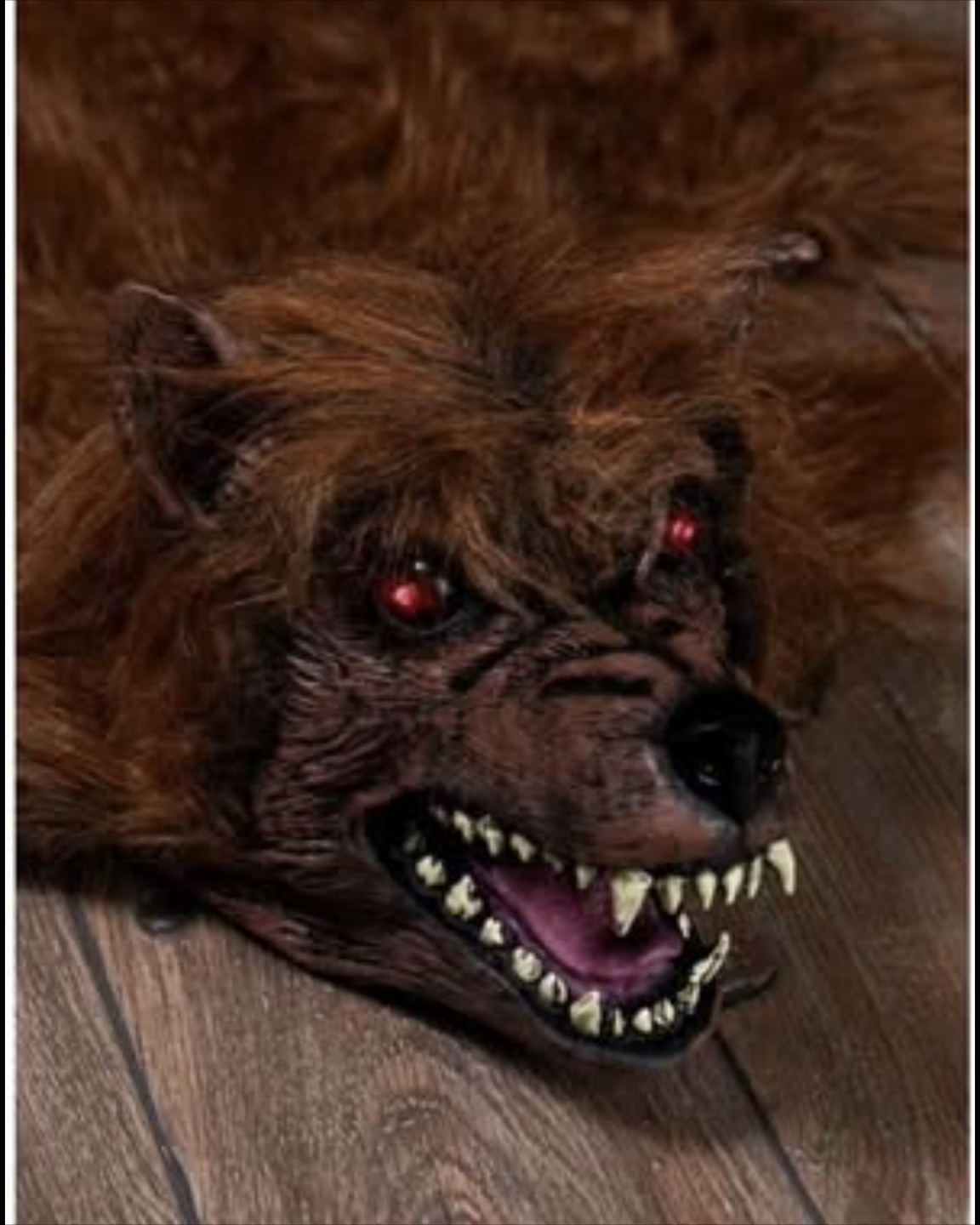 NEW- 5.5 Ft. Faux Animated Werewolf Rug With Light And Sound - photo 2