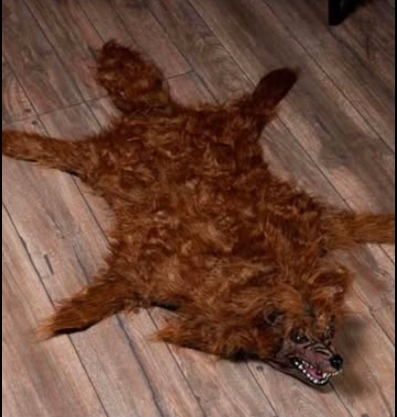 NEW- 5.5 Ft. Faux Animated Werewolf Rug With Light And Sound