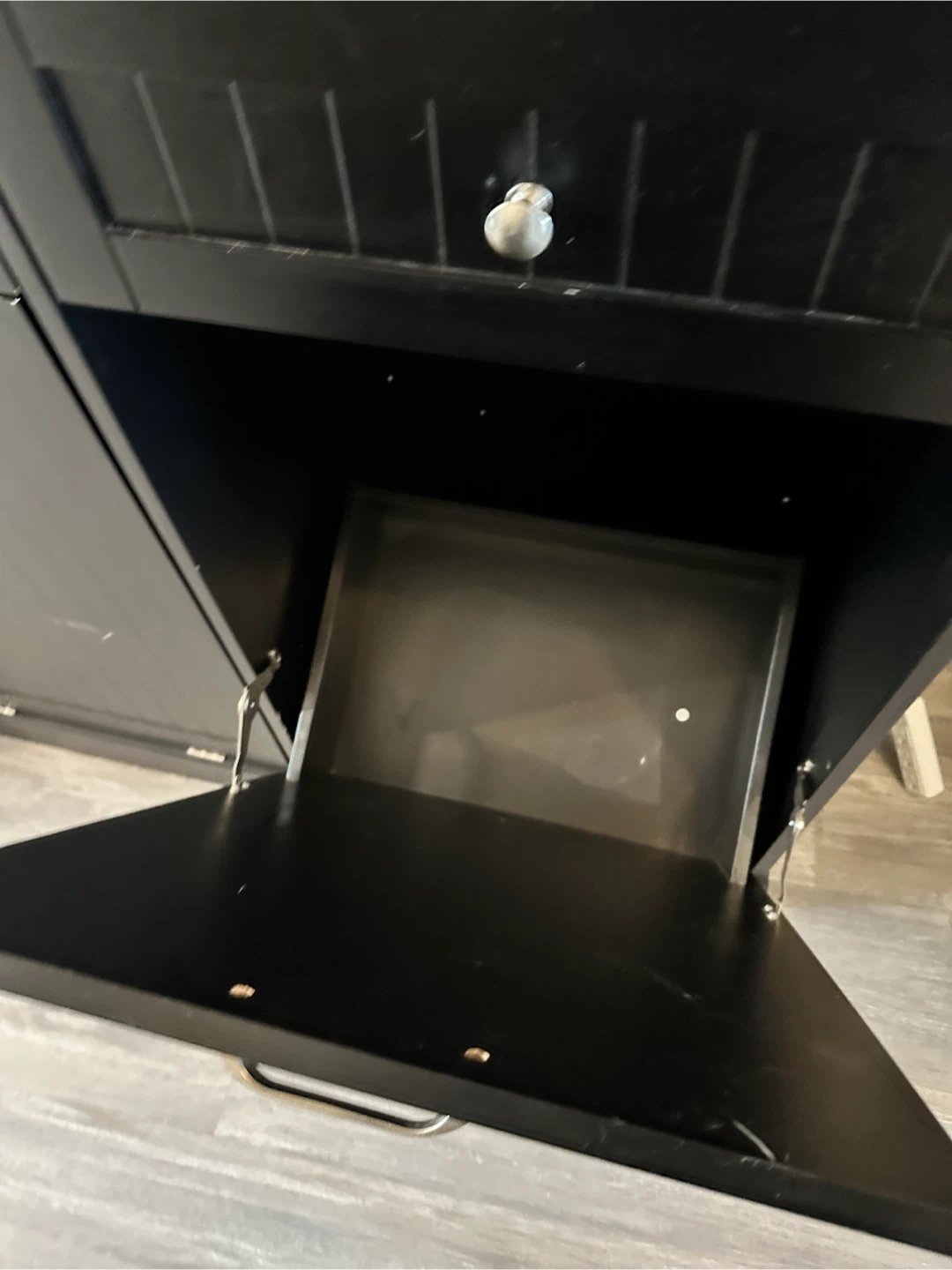 Black Kitchen Island with Butcher Block Top - photo 5
