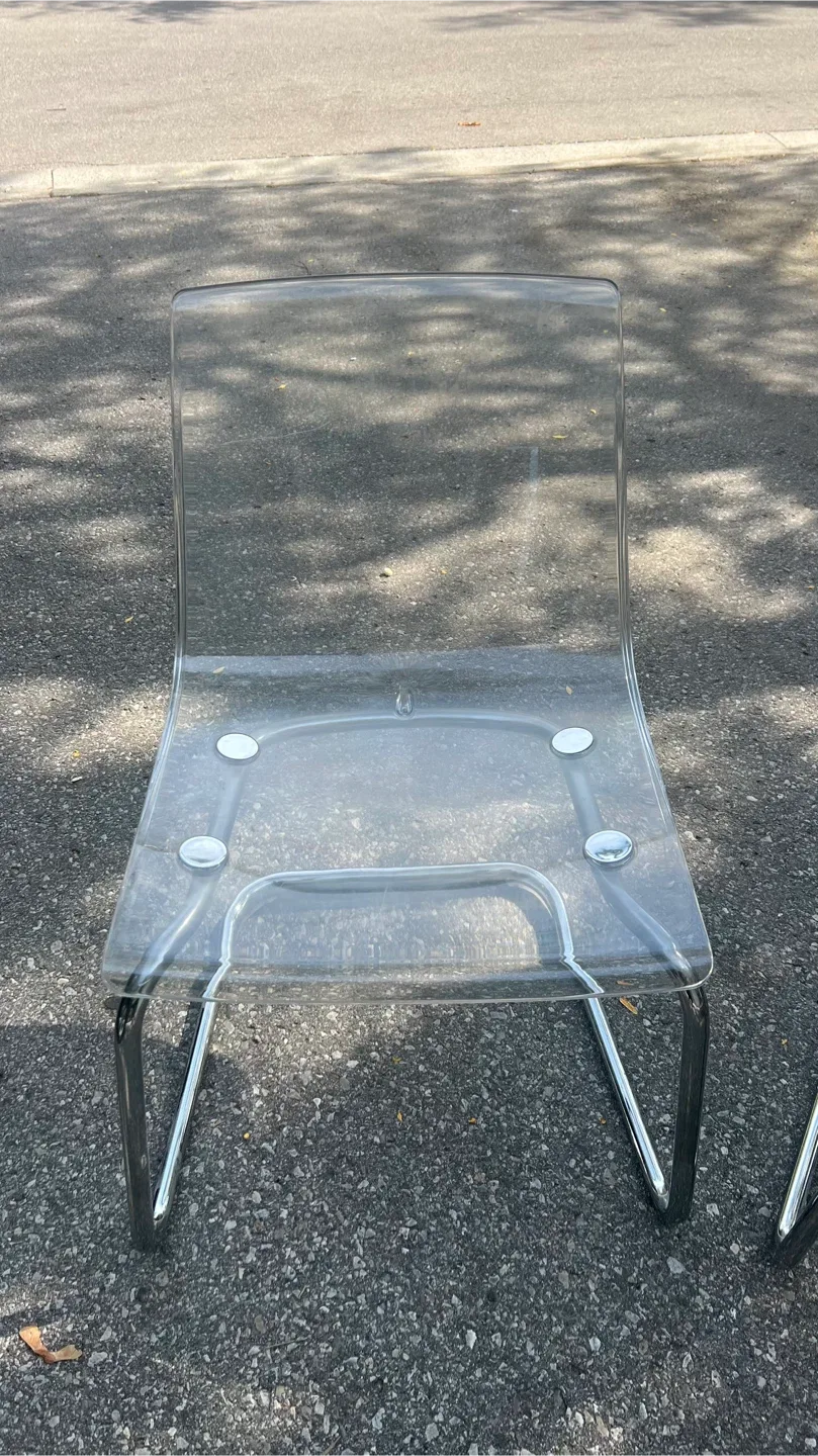 Clear Acrylic & Chrome Chairs - Set of 2 image indicator(3)