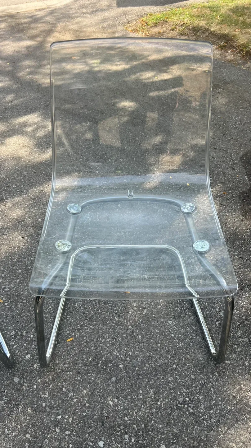 Clear Acrylic & Chrome Chairs - Set of 2 image indicator(2)