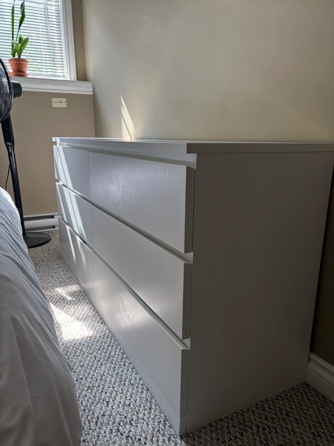 White IKEA MALM 6 drawer dresser and matching nightstand - photo 3
