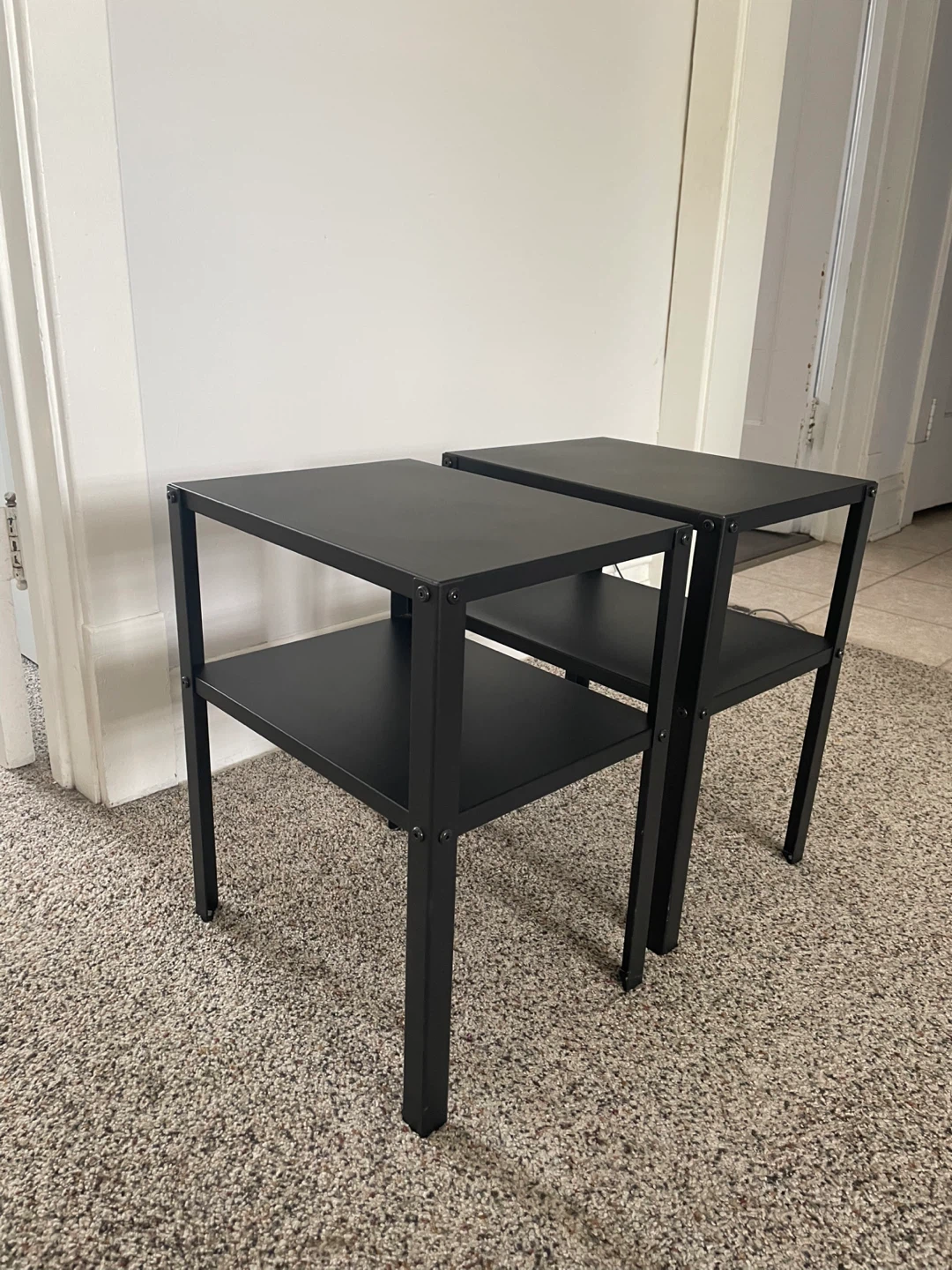 IKEA KNARREVIK Black Nightstands