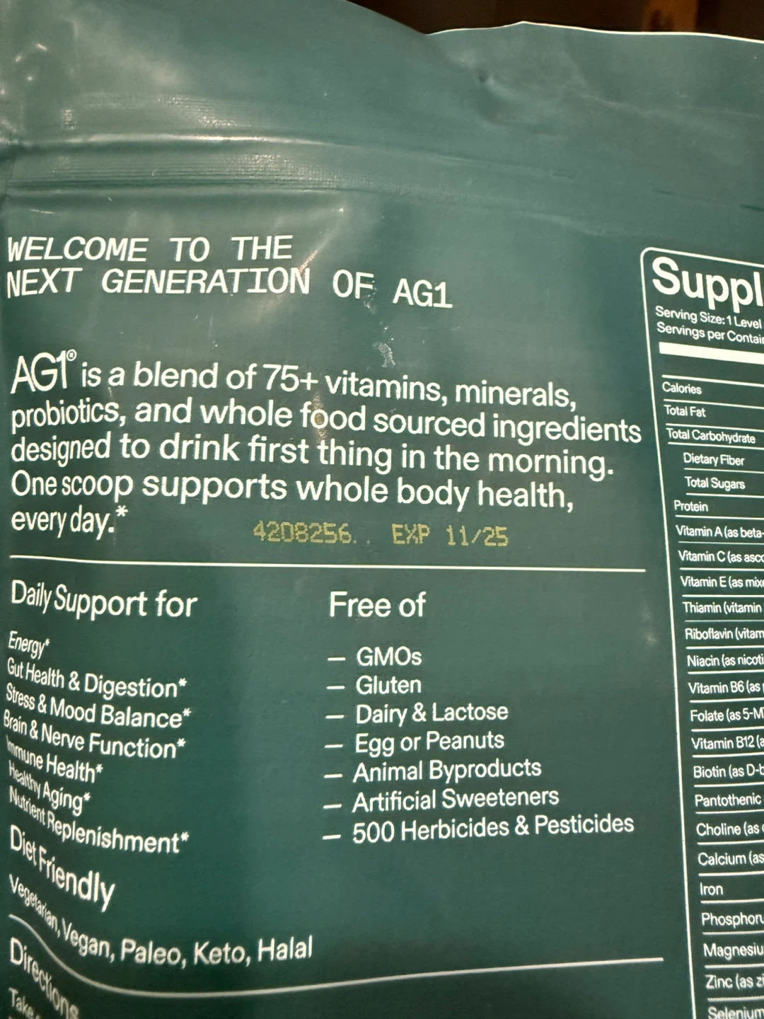 AG1 Daily Foundational Nutrition - Exp 11/25 - photo 3