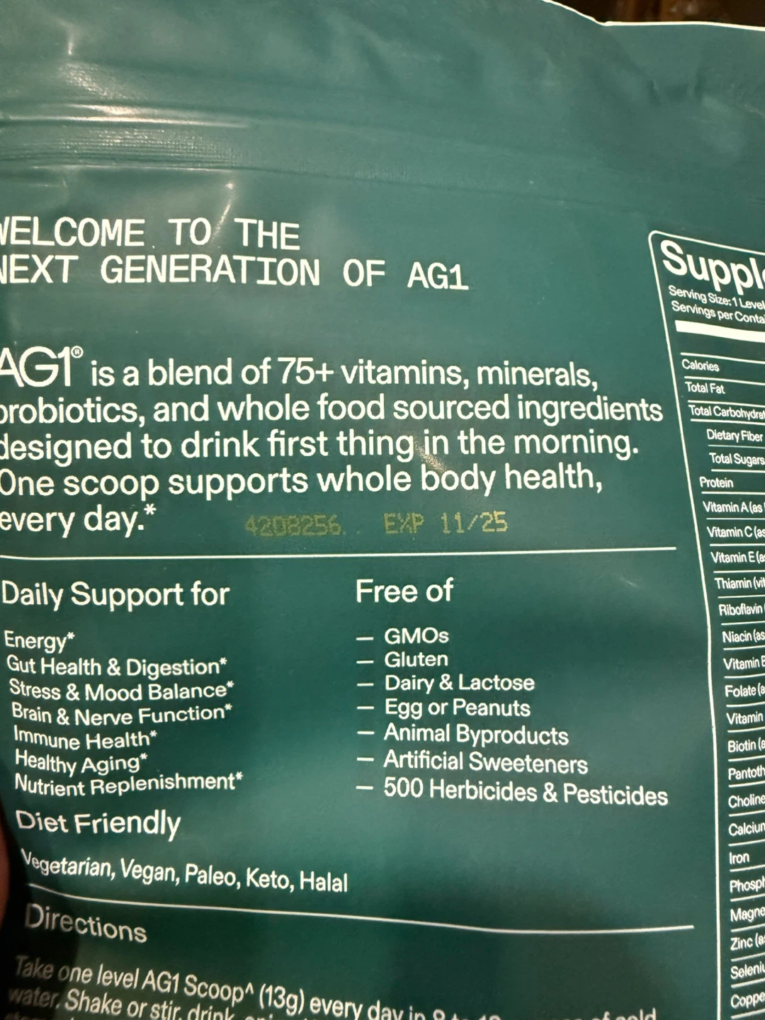 AG1 Daily Foundational Nutrition - Exp 11/25 - photo 4