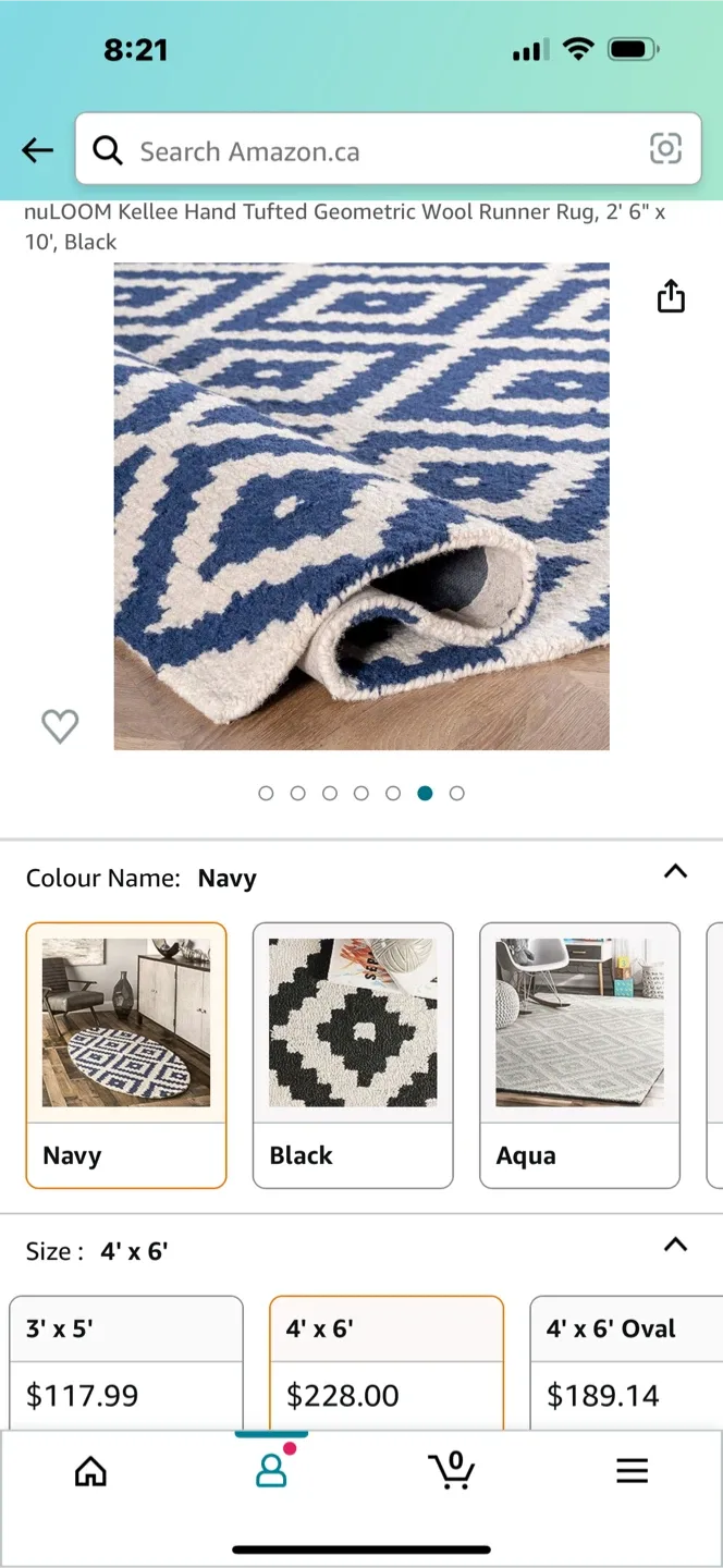 nuLOOM Kellee Navy Rug - 4' x 6' image indicator(3)