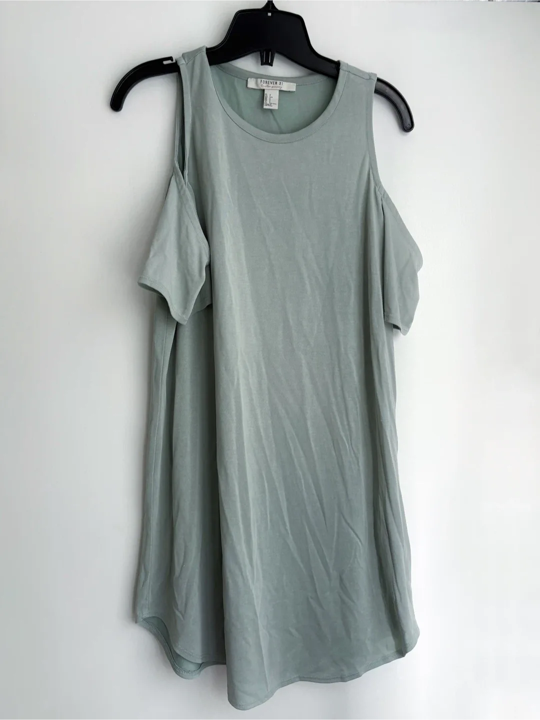 Forever 21 Sage Green Open Shoulder Dress image indicator(2)