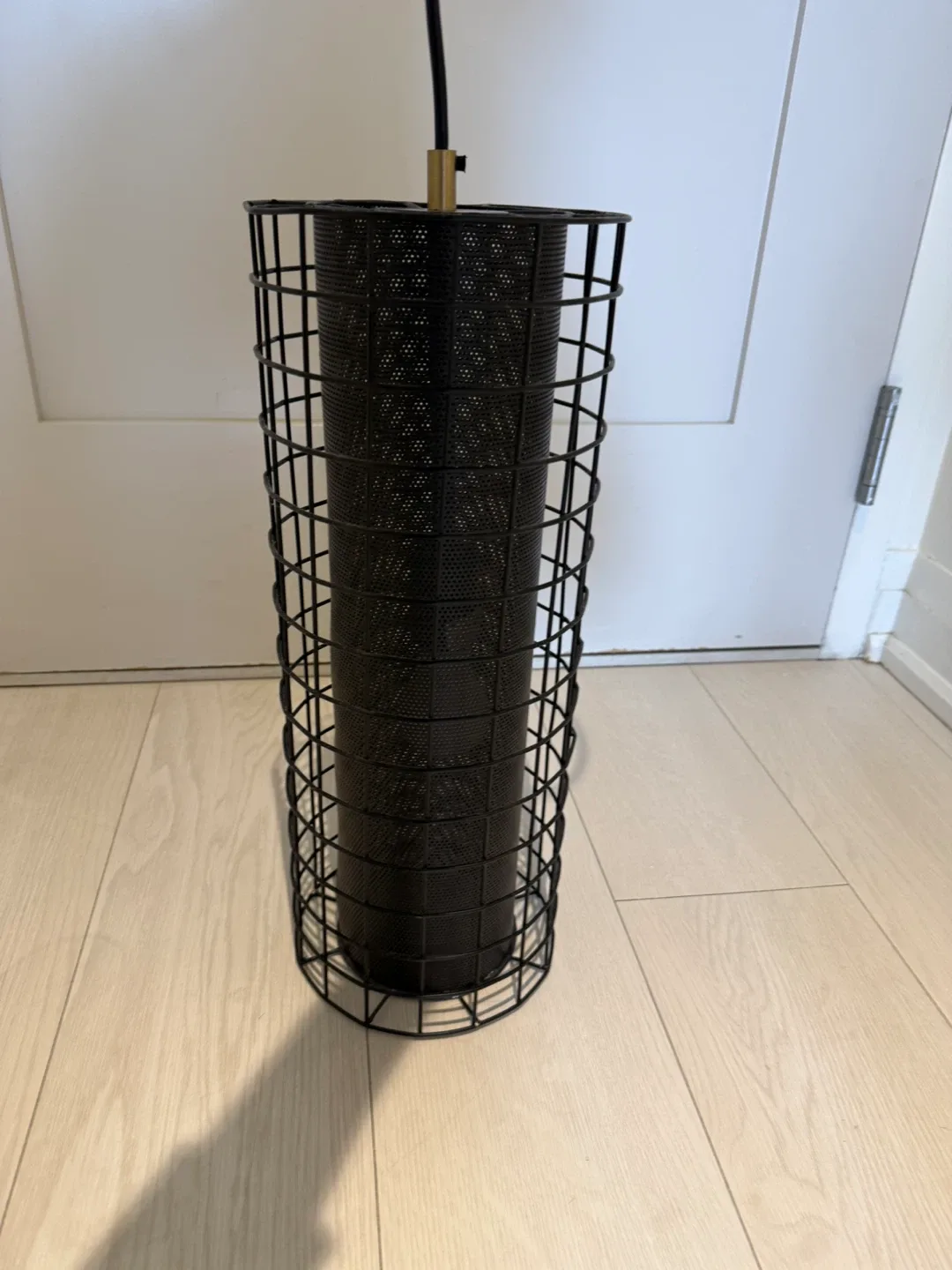 “LIKE NEW” Black Metal Cage Pendant Light thumbnail
