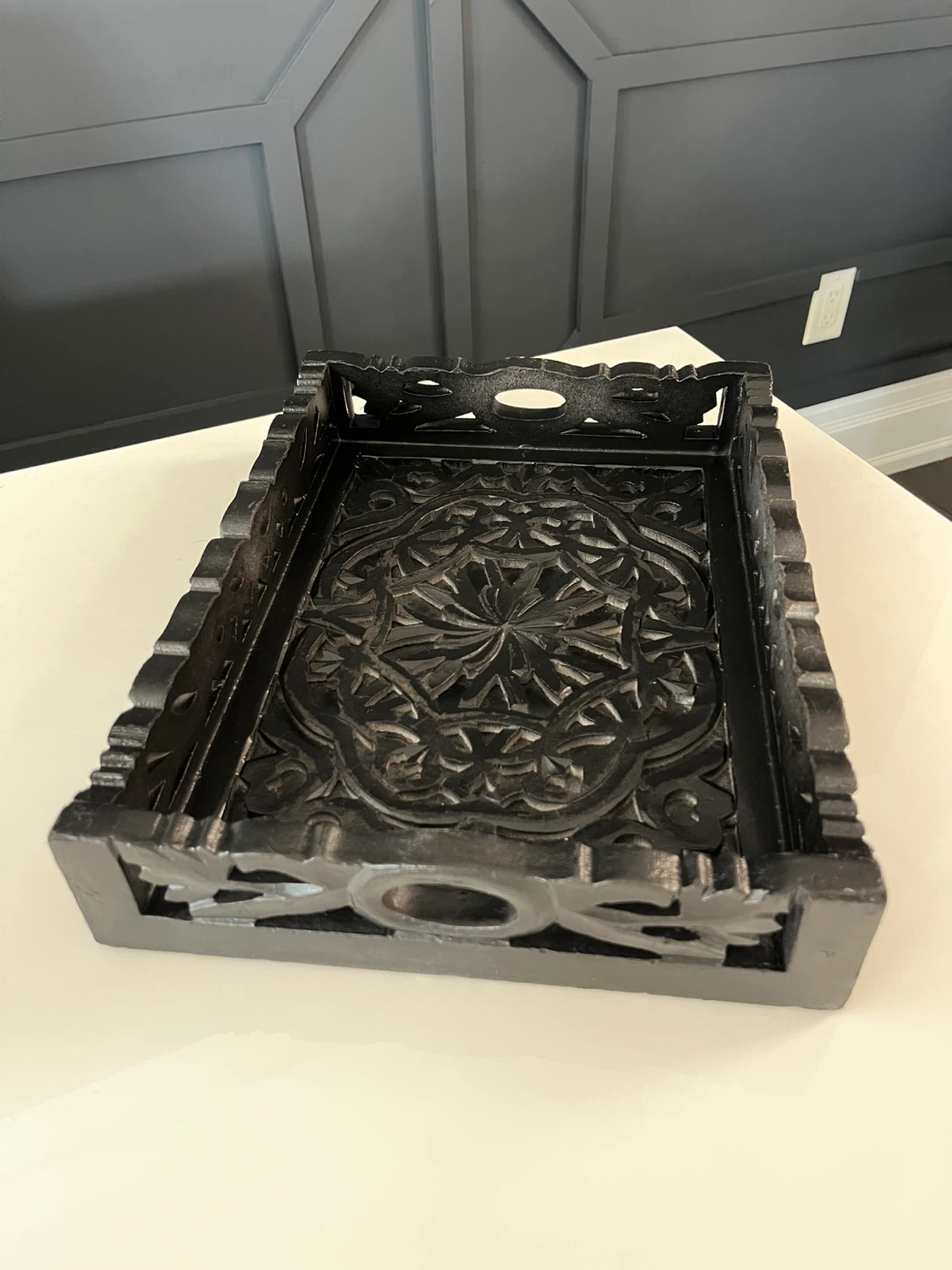 Black Wooden Tray