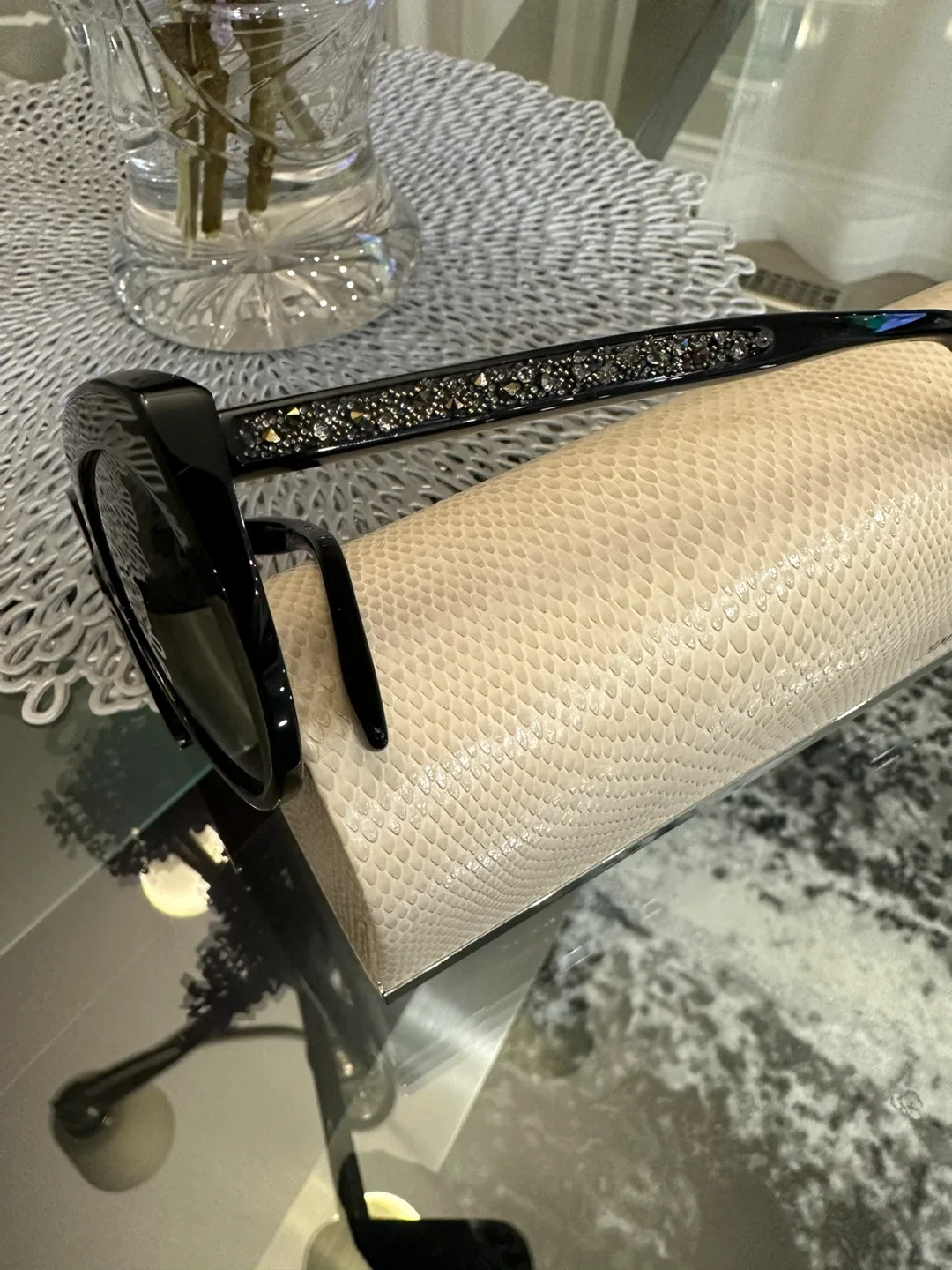 Jimmy Choo ETTY/F/S Black Sunglasses with gems image indicator(3)