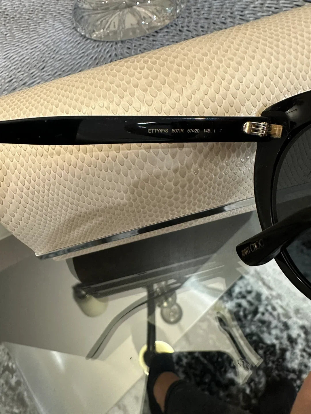 Jimmy Choo ETTY/F/S Black Sunglasses with gems image indicator(5)