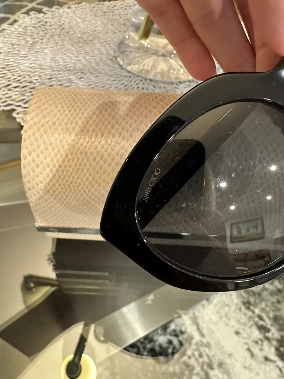 Jimmy Choo ETTY/F/S Black Sunglasses with gems image indicator(6)