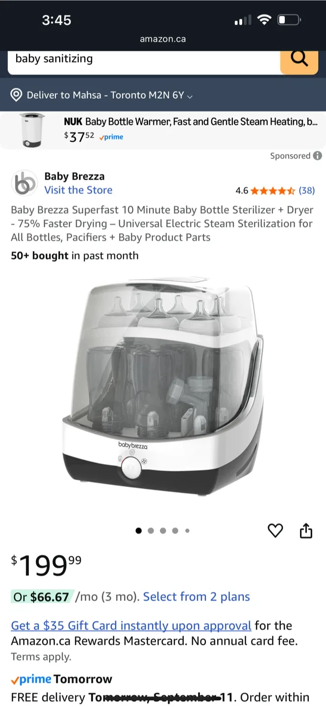 Baby Brezza Superfast Bottle Sterilizer + Dryer thumbnail