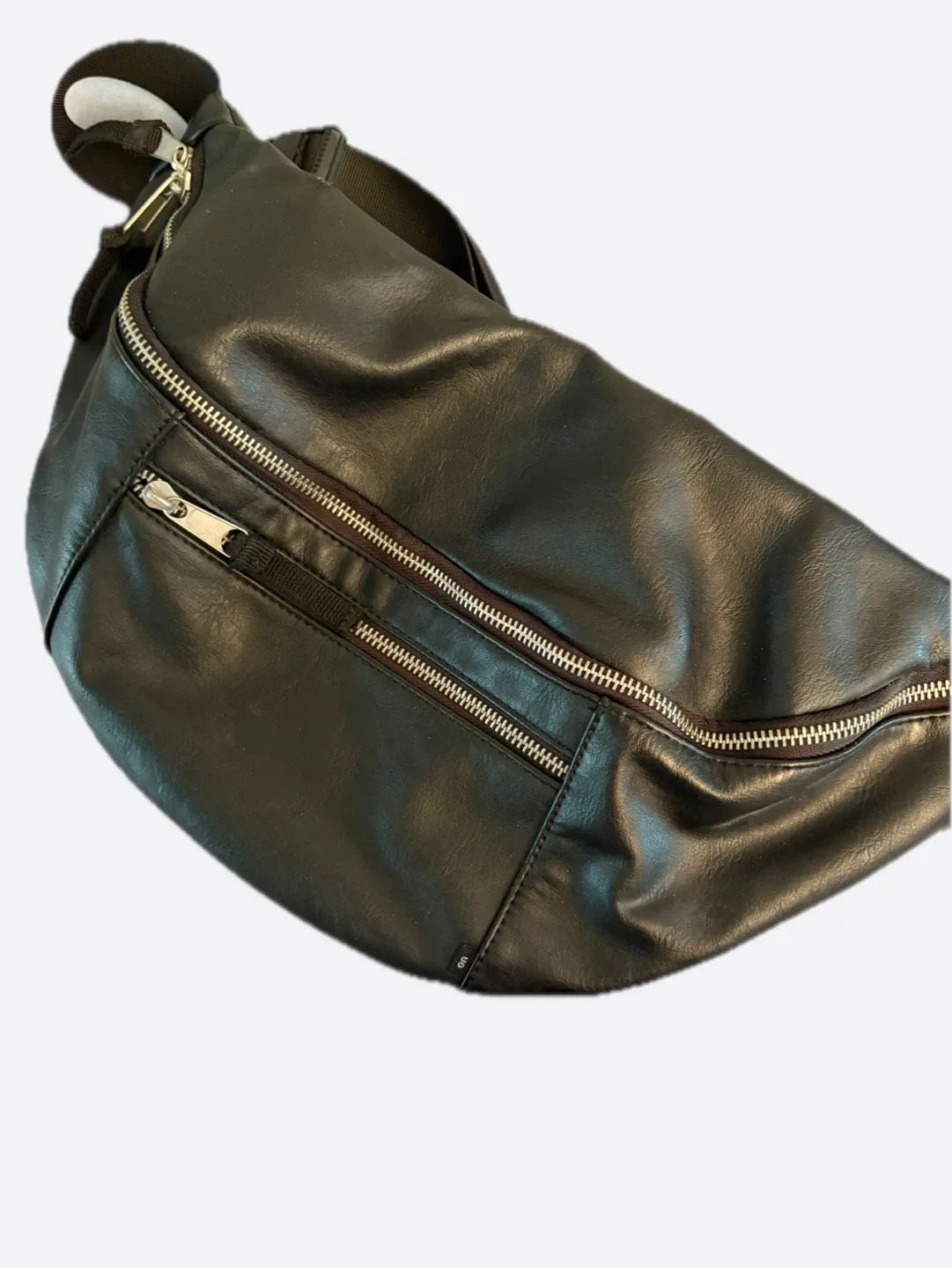 Urban Outfitters Black Faux Leather Belt Bag thumbnail