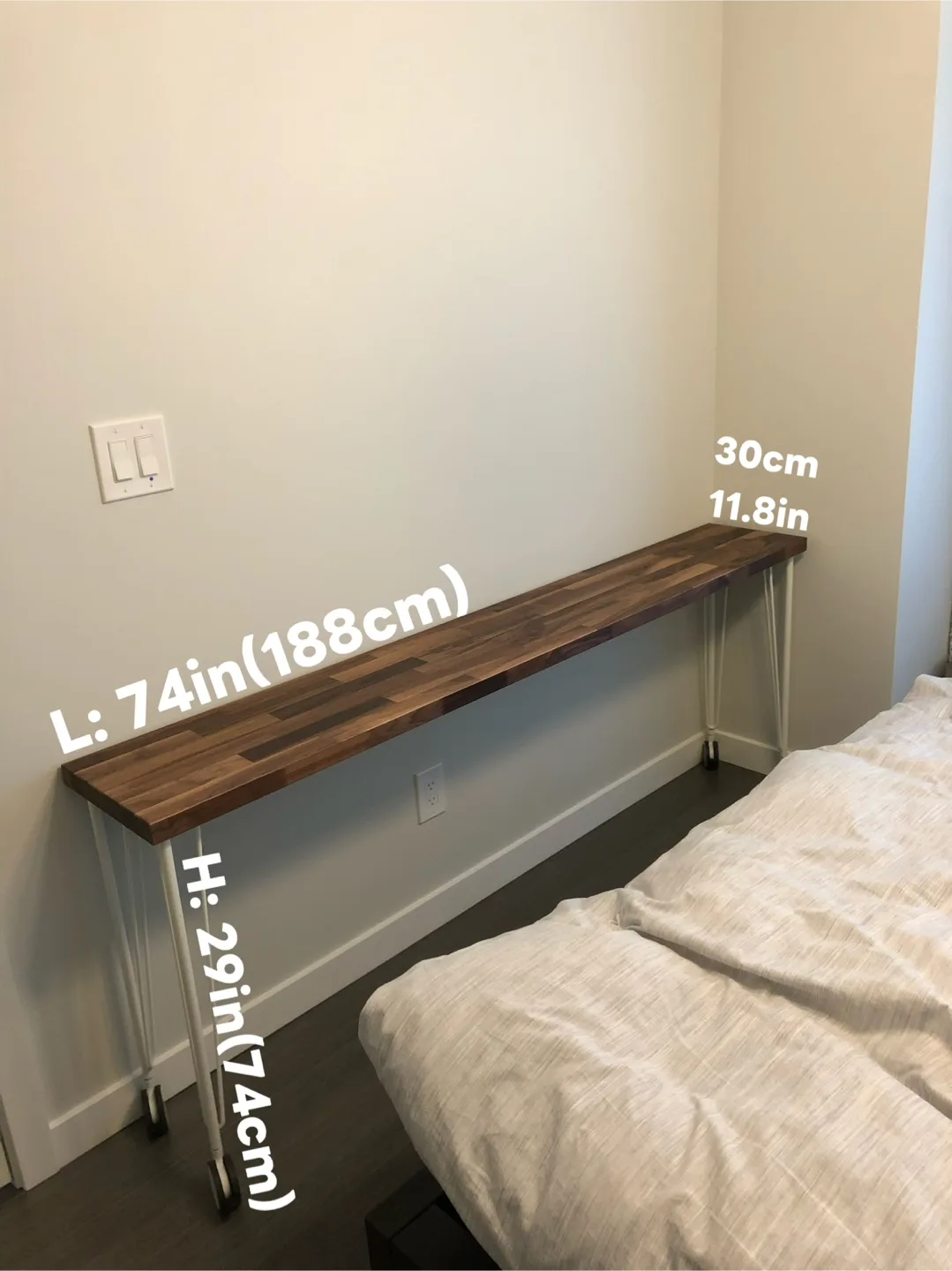 Long table/Over bed Table on wheels image indicator(3)