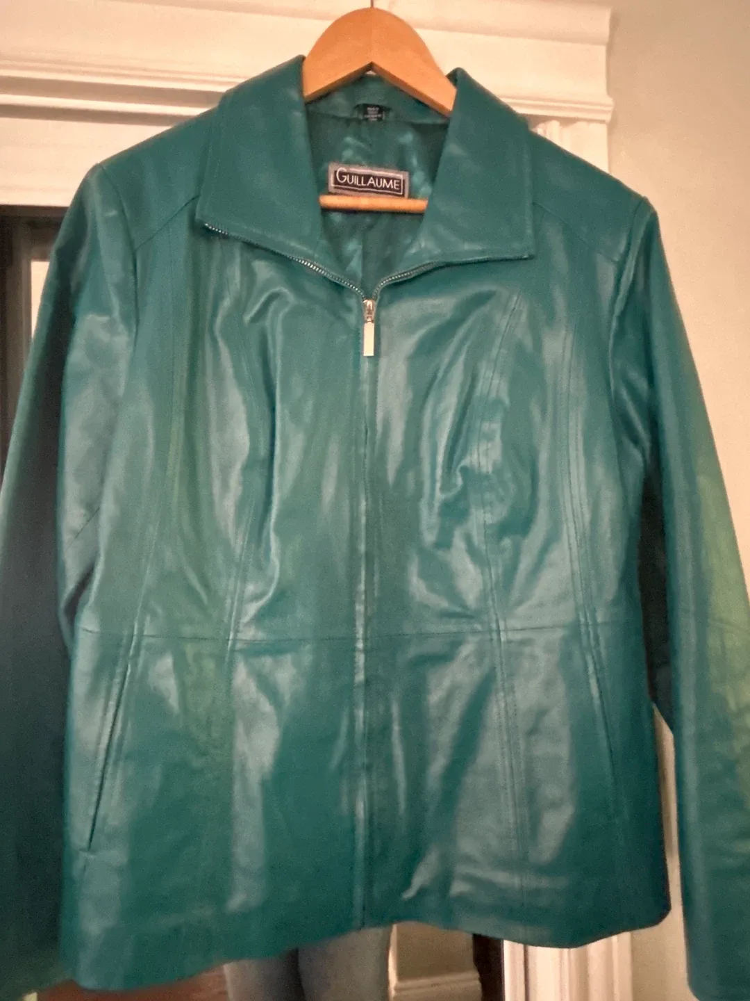 Guillaume Green Leather Jacket - Size L/G thumbnail