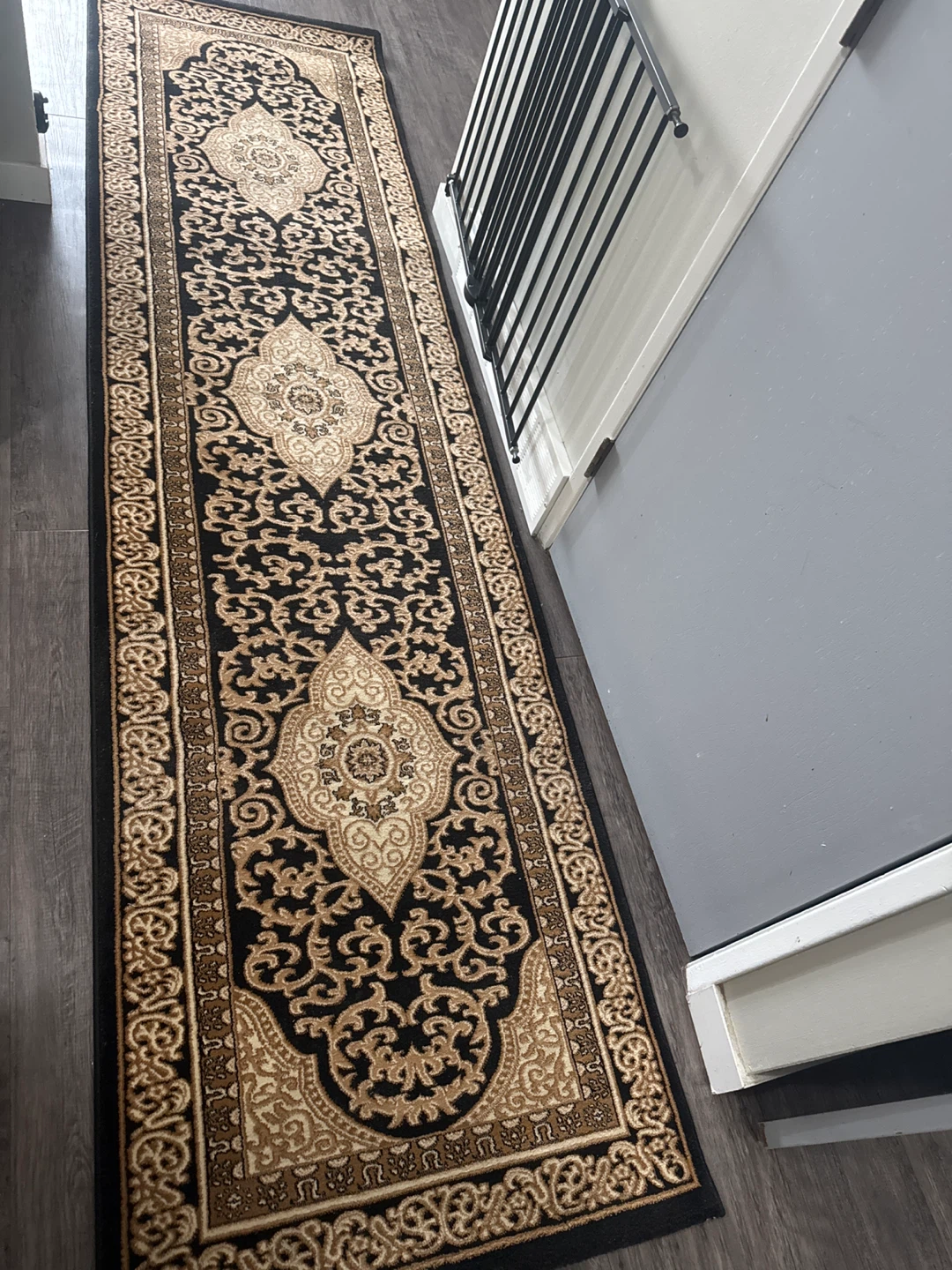 Kashan Canada Black Runner Rug