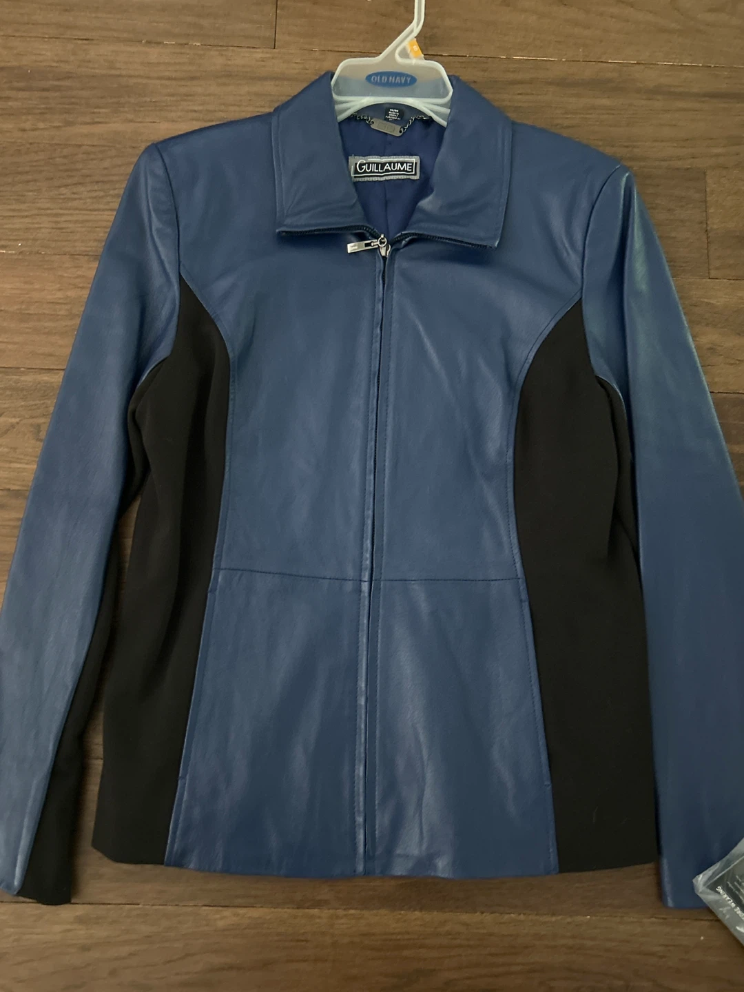 Guillaume Blue Leather Jacket - Size M