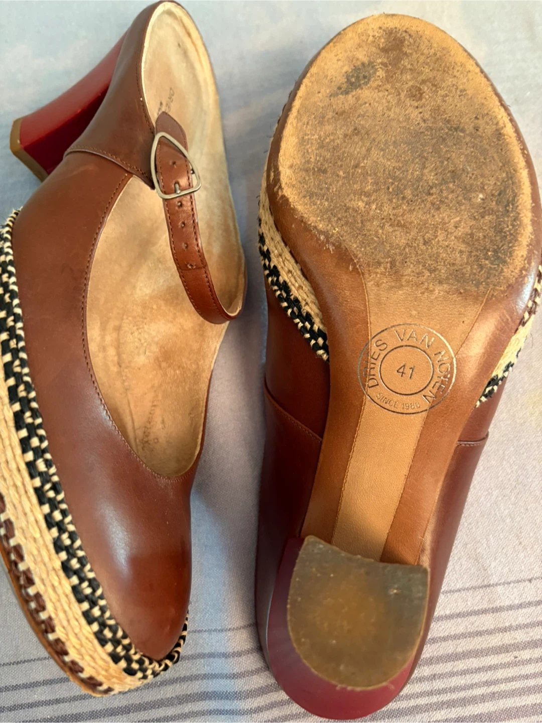 Dries Van Noten Brown Leather Heels - Size 41 - photo 3
