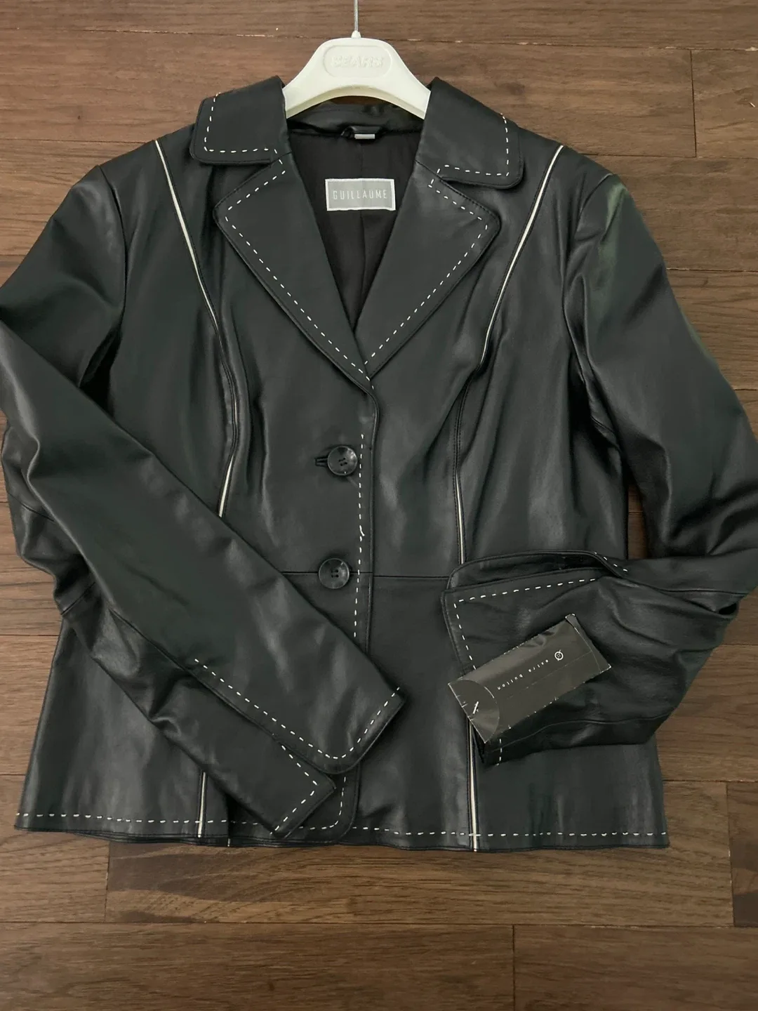 Guillaume Black Leather Jacket - Size M thumbnail