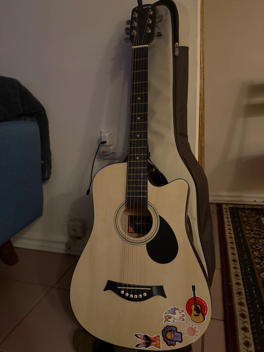 Lankro Acoustic Guitar with Case & Accessories