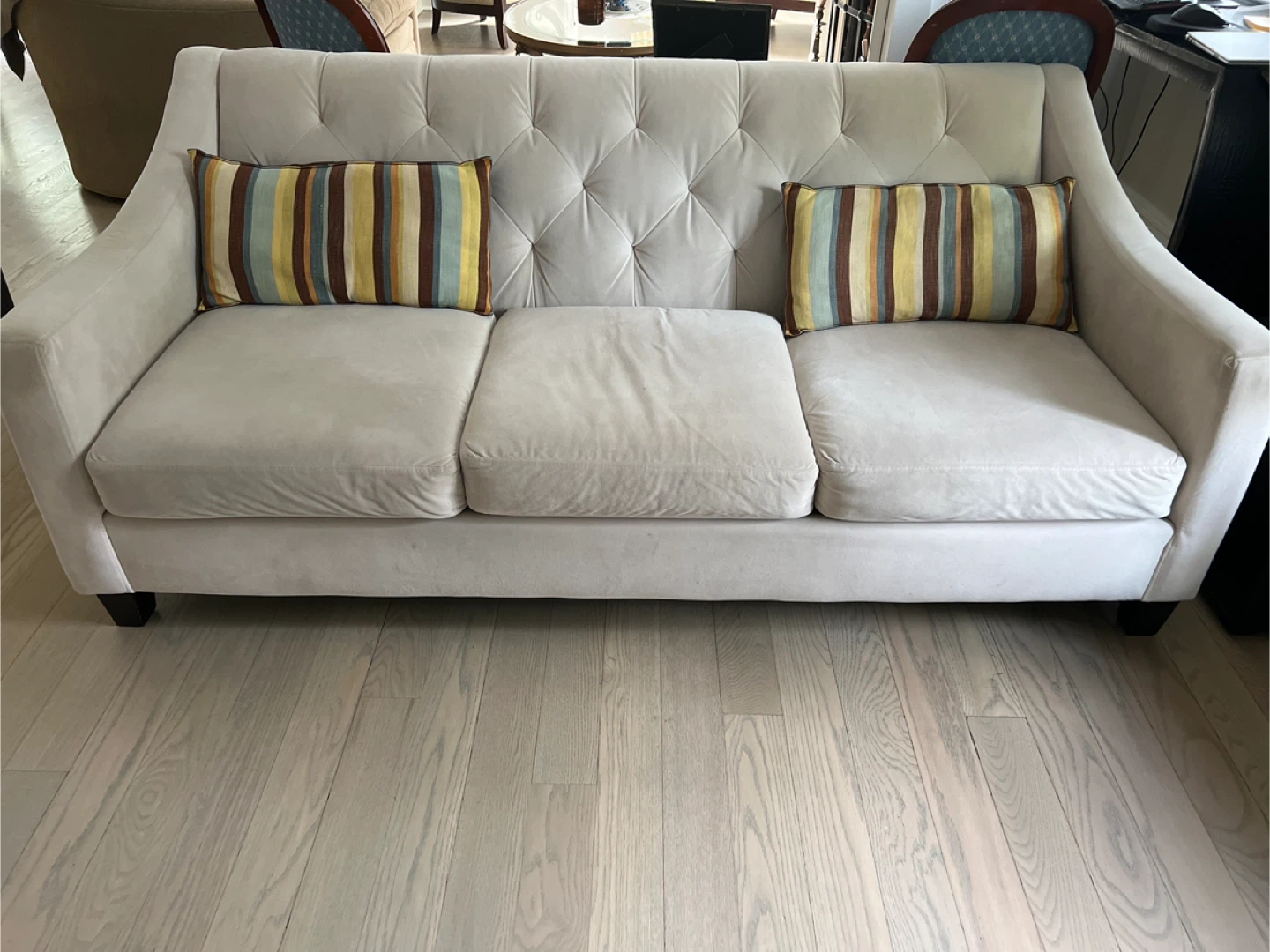Beige Tufted Sofa