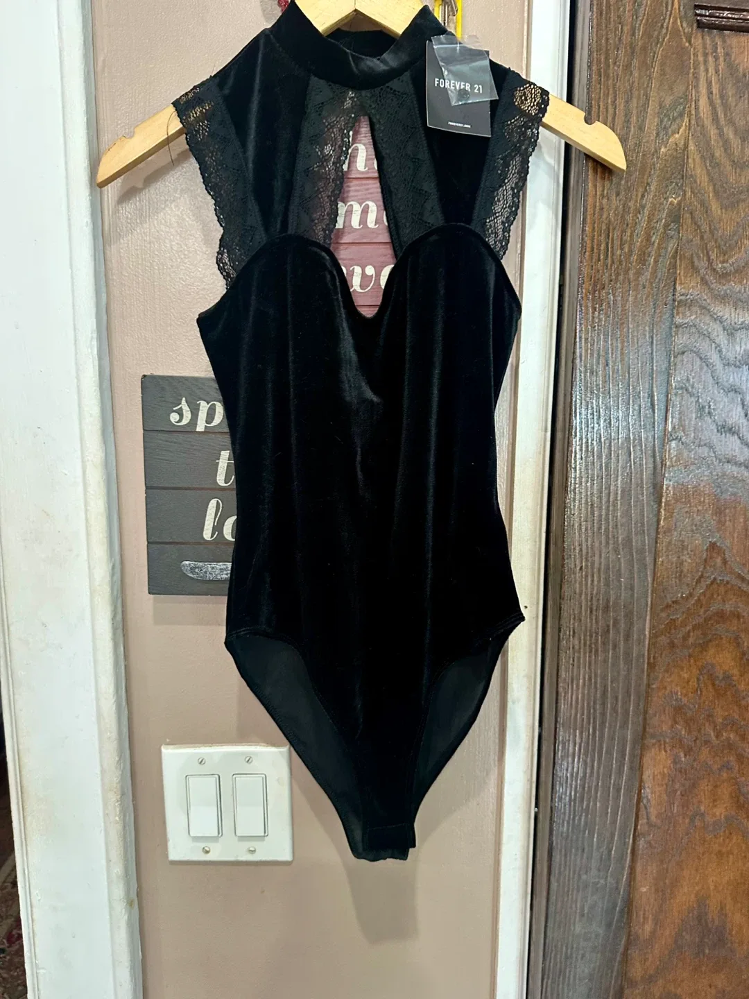Forever 21 Black Knit Bodysuit - Size Small thumbnail