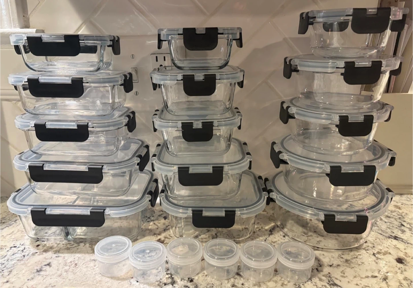 42pcs- Leakproof Glass Food Storage Containers Set (orig. 45)