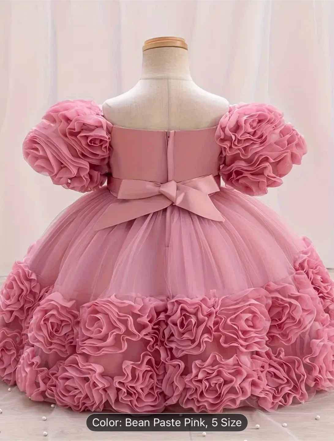 Girls' Maxi Dress with 3D Flowers image indicator(2)