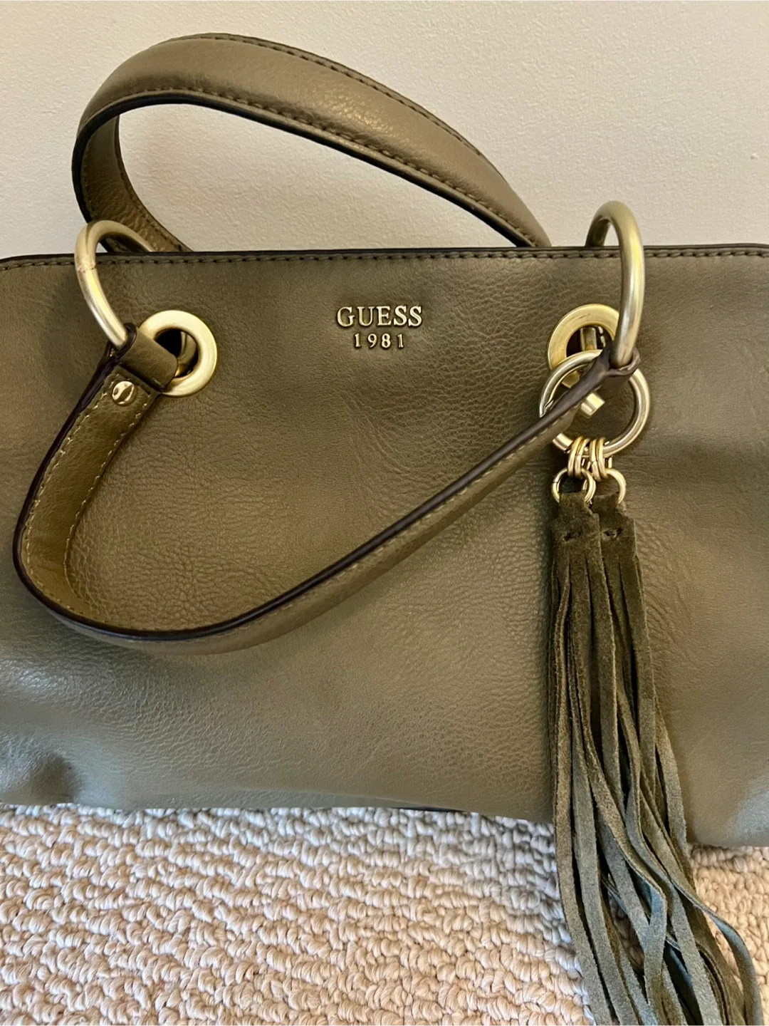Guess 1981 Olive Green Handbag thumbnail