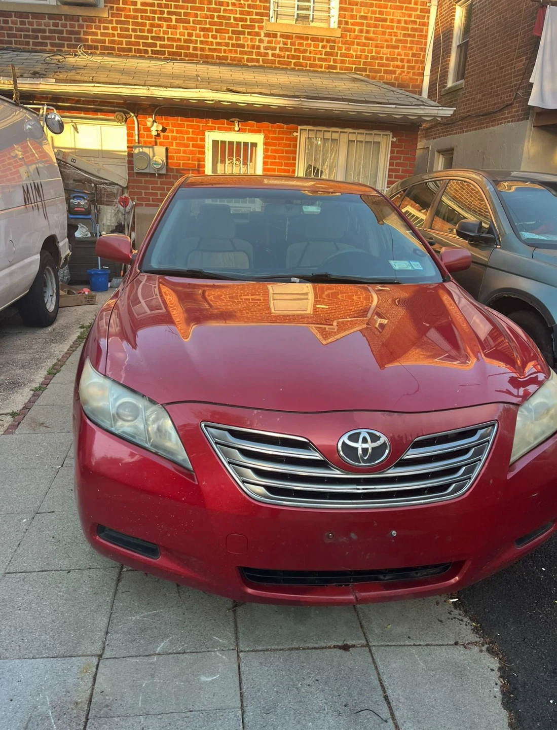 Red 2007 Toyota Camry Hybrid Sedan