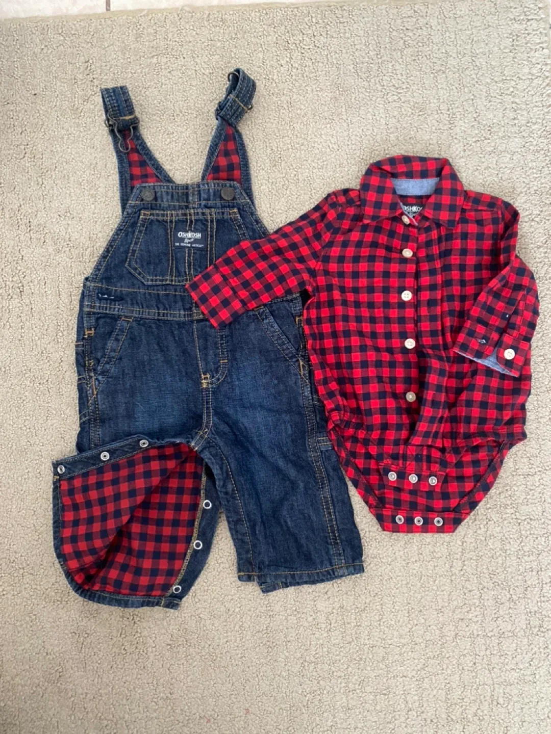 OshKosh B'gosh 6M Overalls & 3M Shirt thumbnail