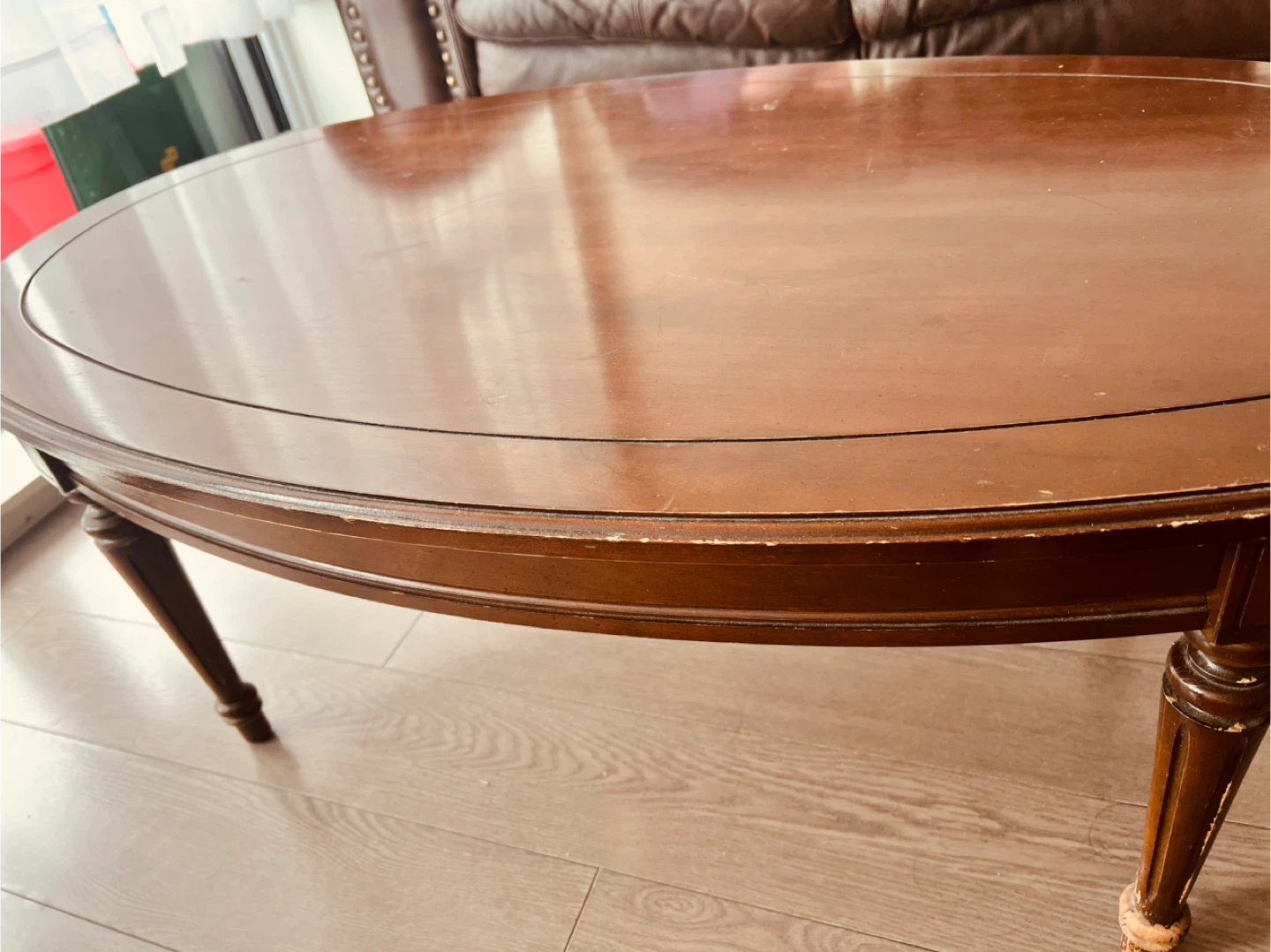 For PICKUP ONLY TIL SEP 11 afternoon. Oval Wooden Coffee Table - photo 3