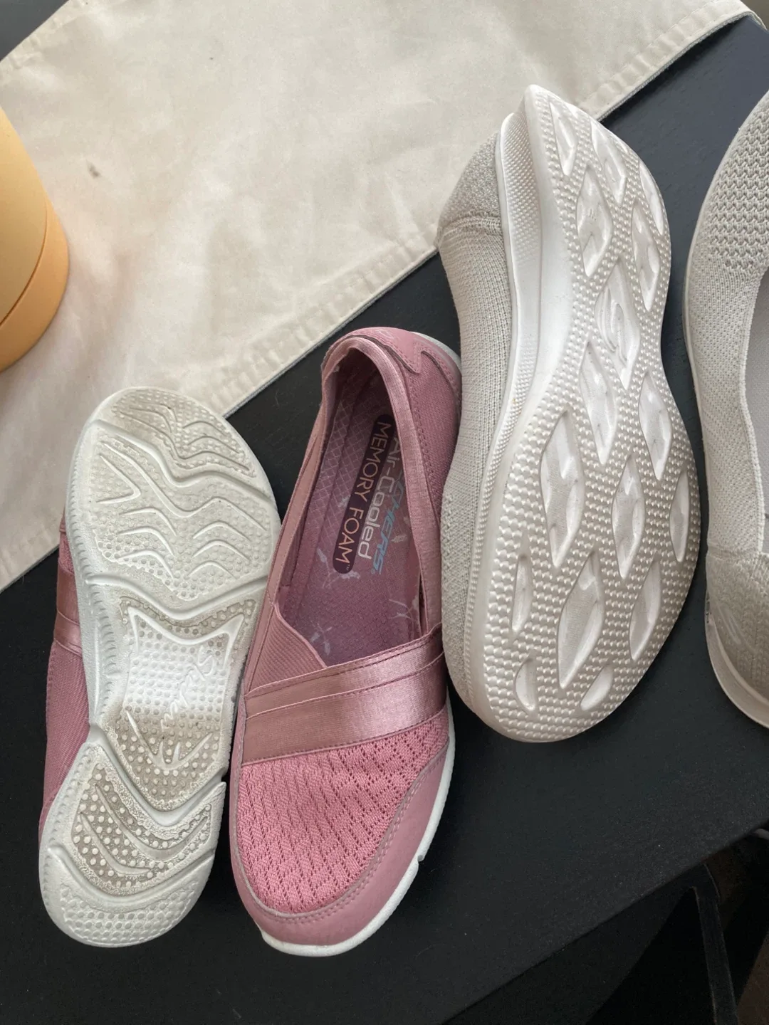 Sketchers Walking Shoes Pink Pair & Cream image indicator(4)