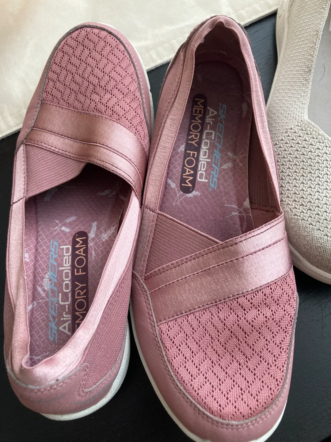Sketchers Walking Shoes Pink Pair & Cream image indicator(2)